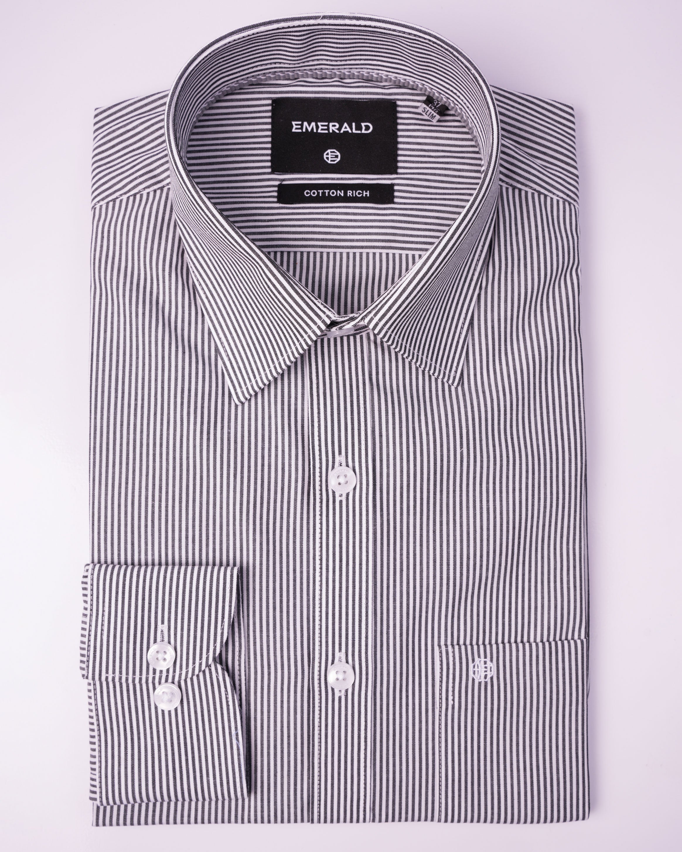 EMERALD FORMAL STRIPE SLIM FS-Black