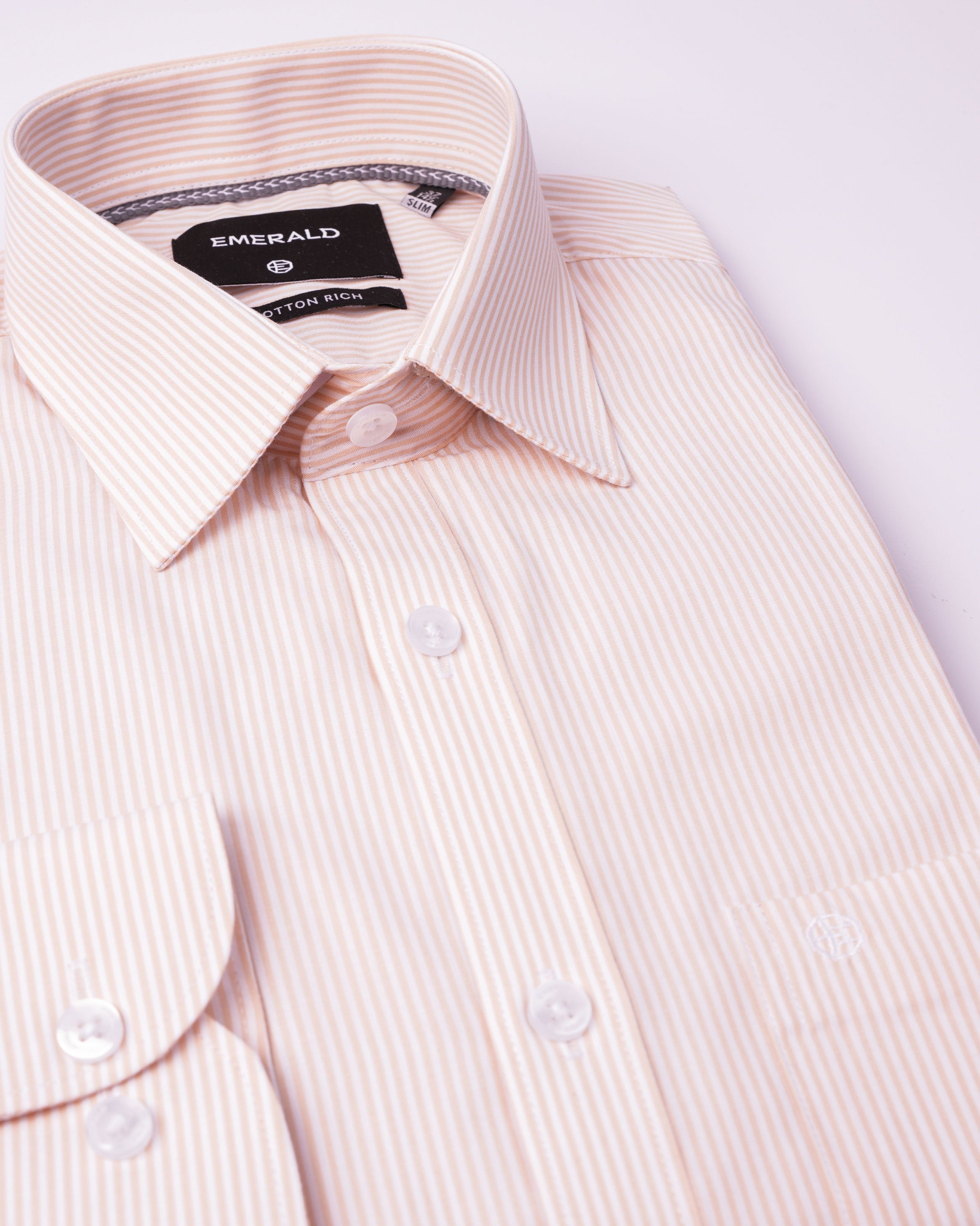 EMERALD FORMAL STRIPE SLIM FS-Khaki
