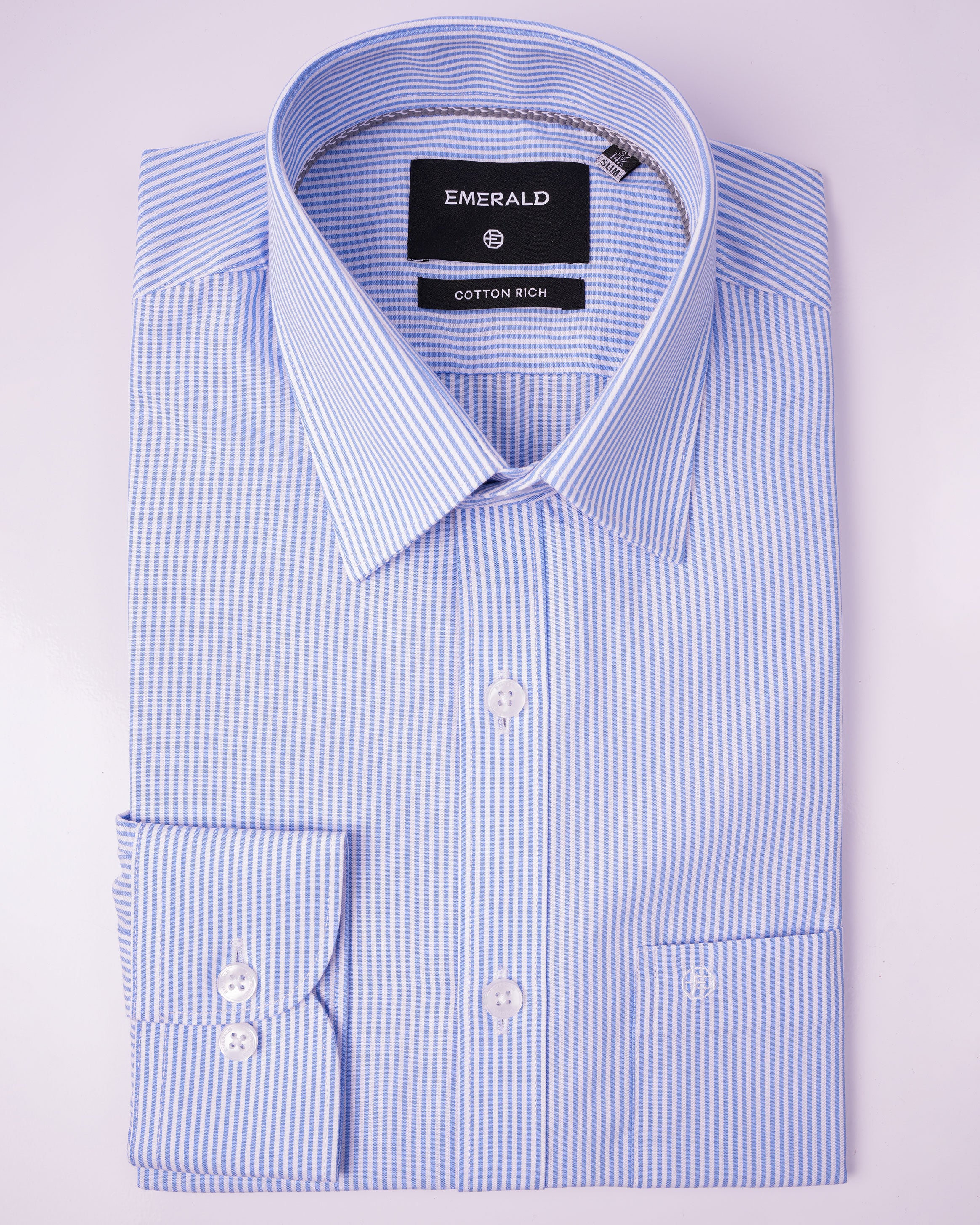 EMERALD FORMAL STRIPE SLIM FS-Baby Blue