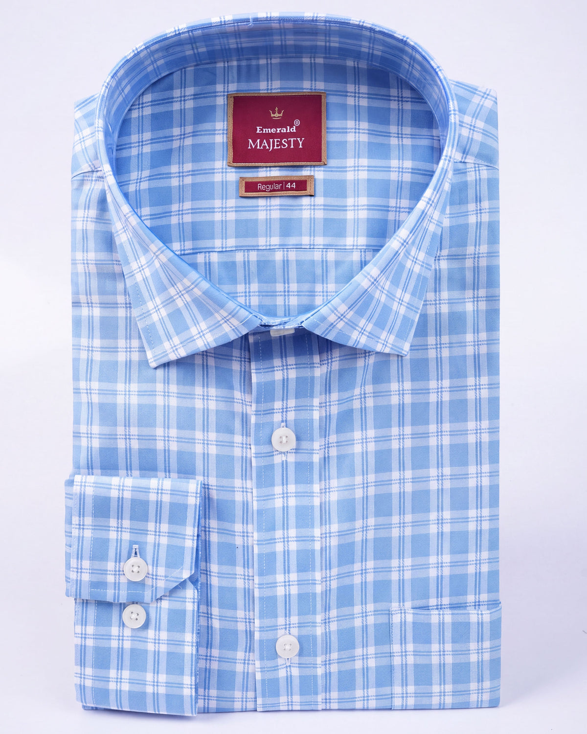 Majesty Checks Regular Fit - Methly Blue