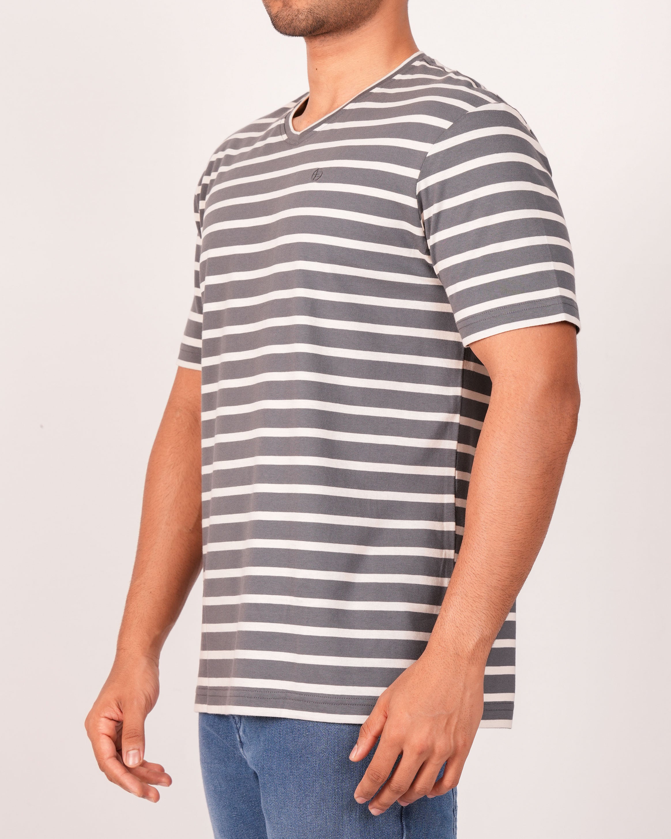 Emerald V Neck Slim Fit- Charcoal