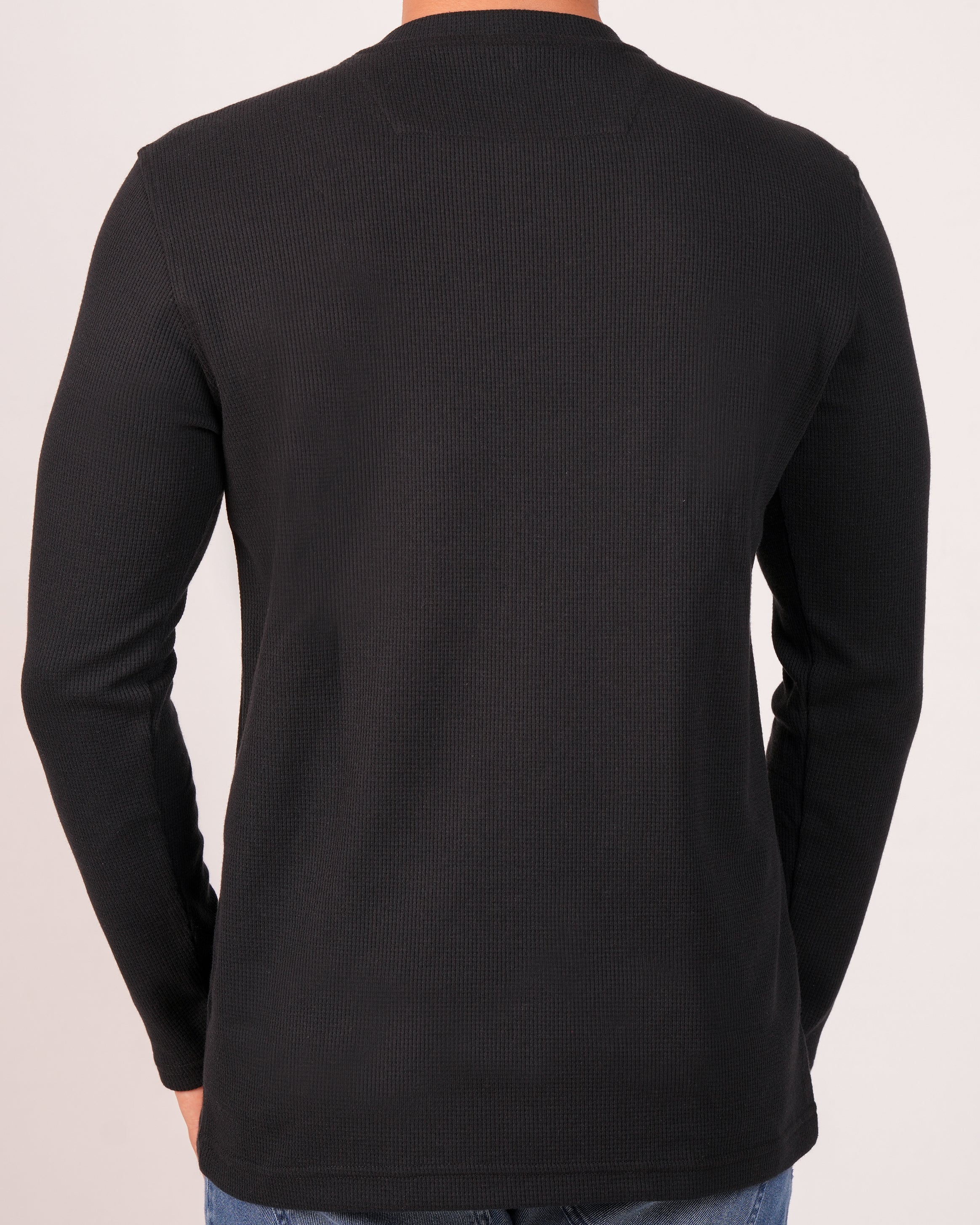 Emerald Henley Dobby Slim Fit-Black