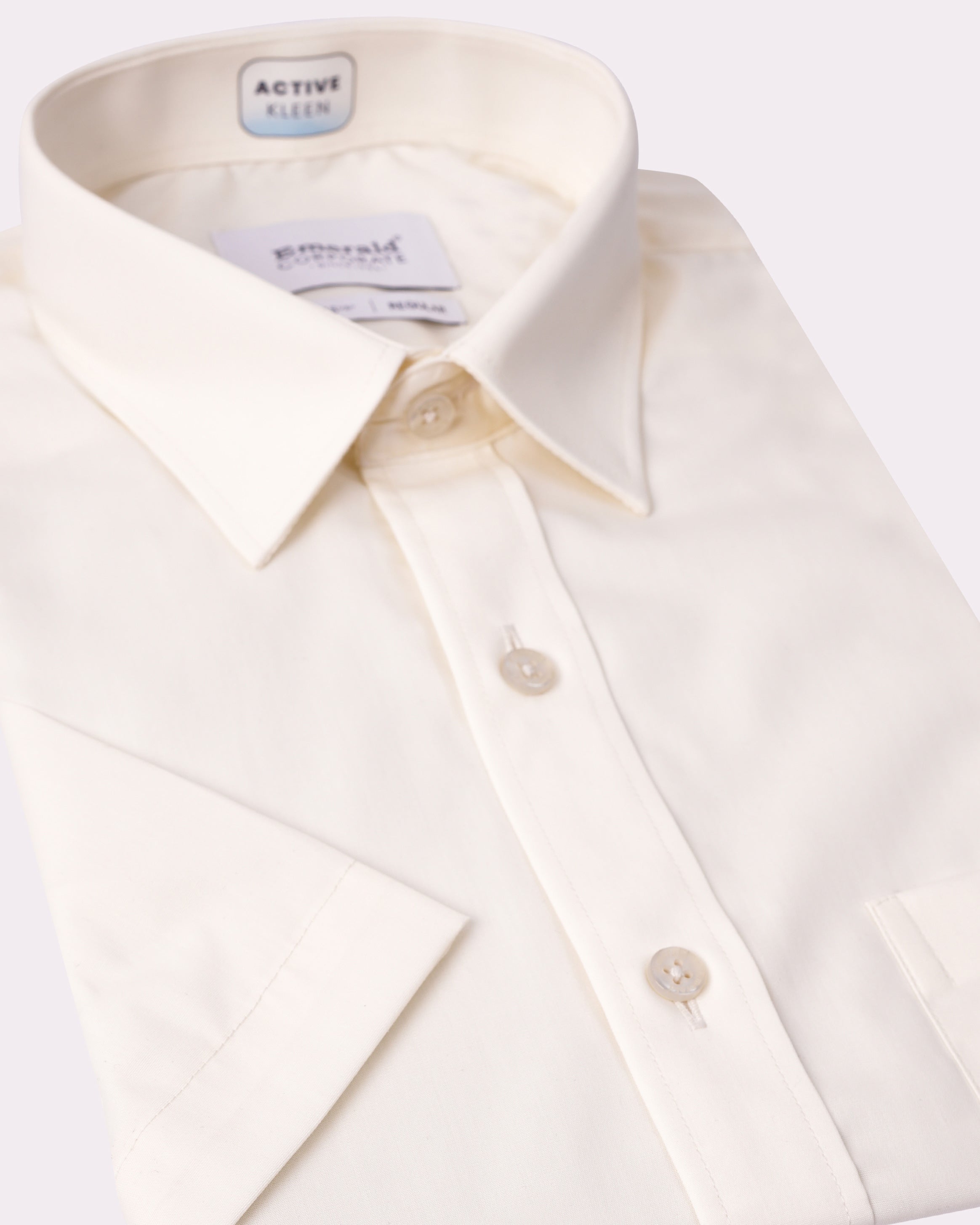 Emerald Corporate Plain Active Kleen Regular Fit-Vanilla