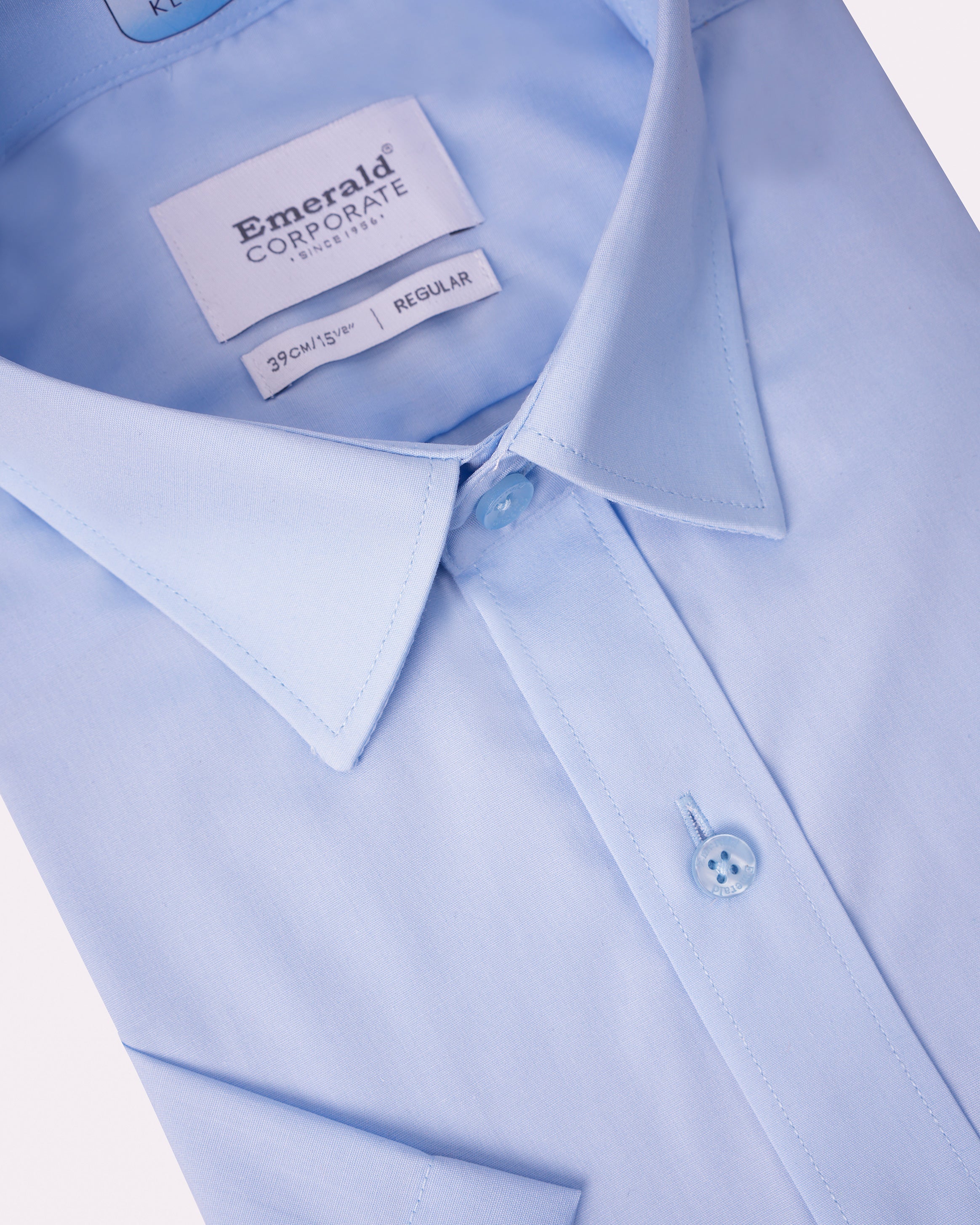 Emerald Corporate Plain Active Kleen Regular Fit-Peacock Blue