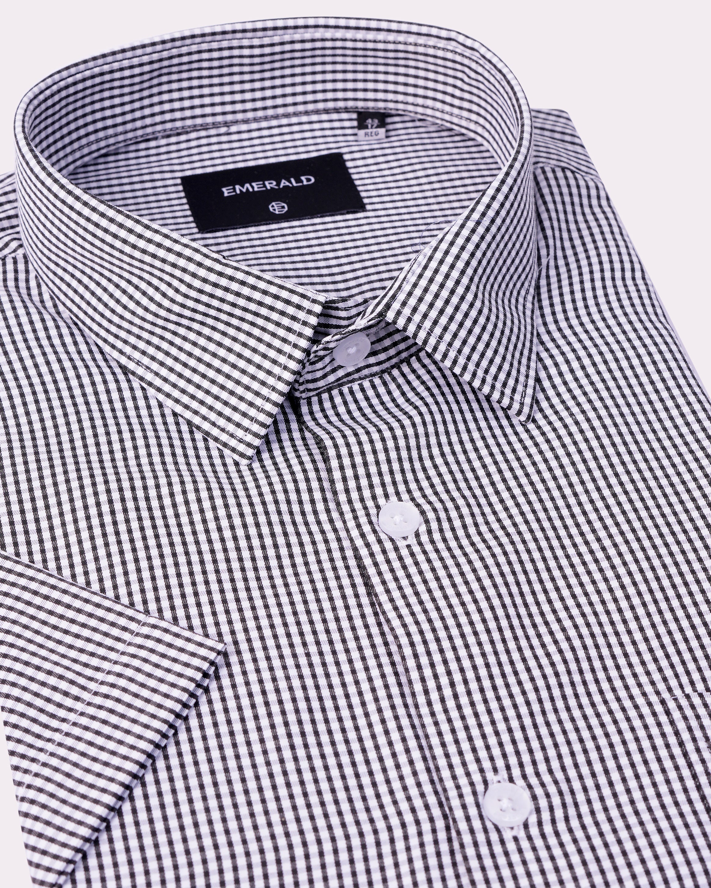 Emerald Corporate Checks Regular Fit-Black Inck