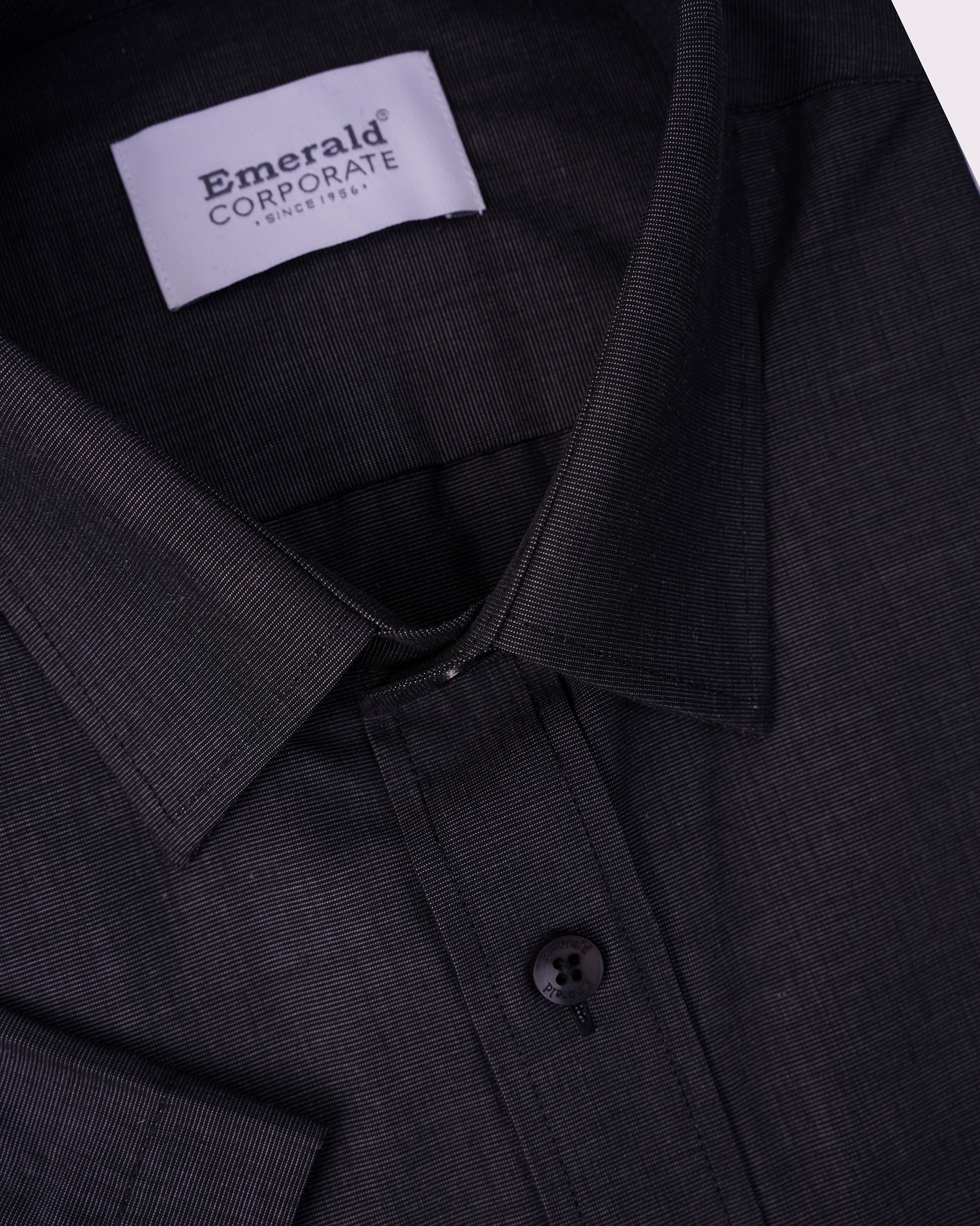 Emerald Corporate Fil A Fil Regular Fit-Black