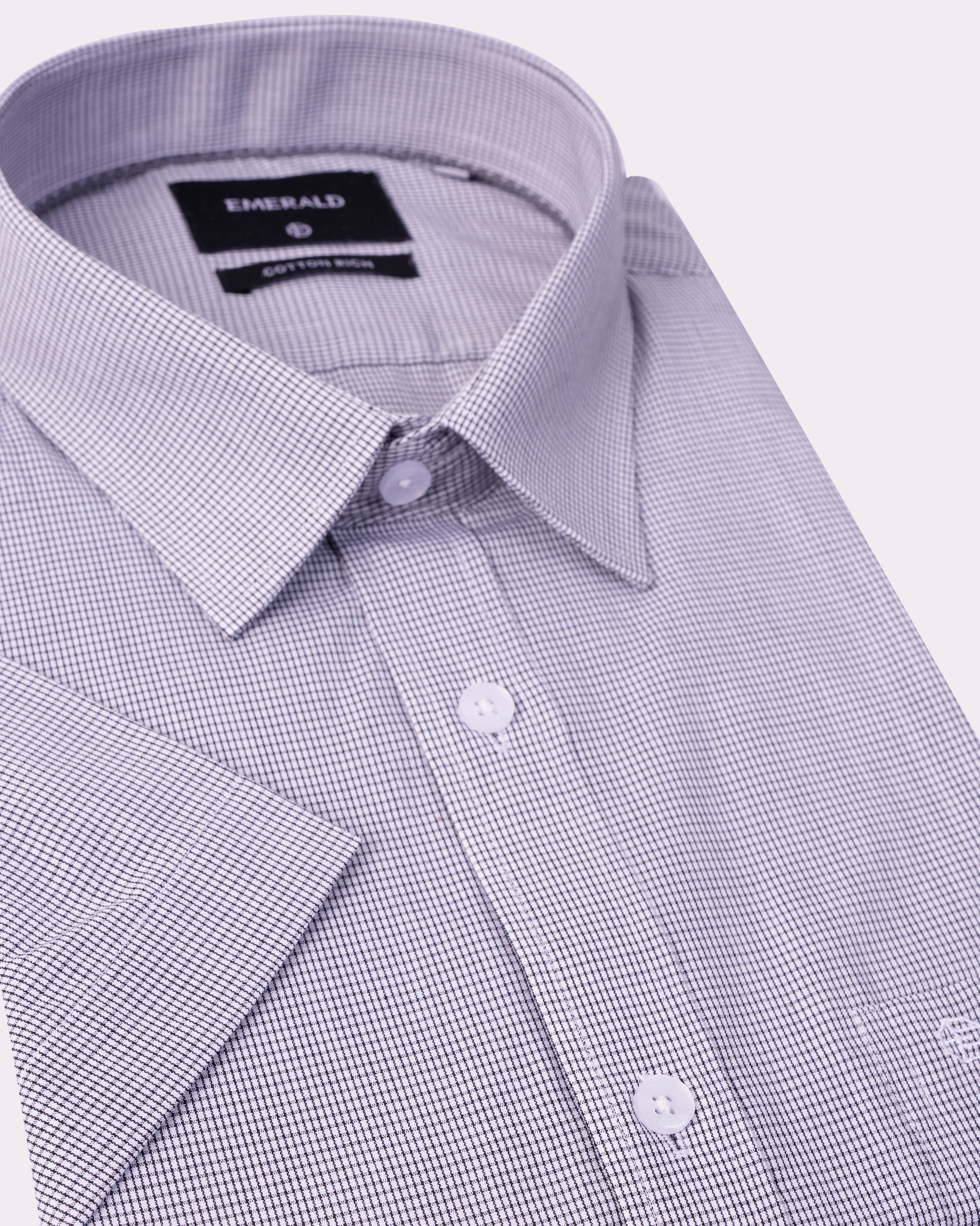 Emerald Corporate Micro Check Comfort Fit-Black