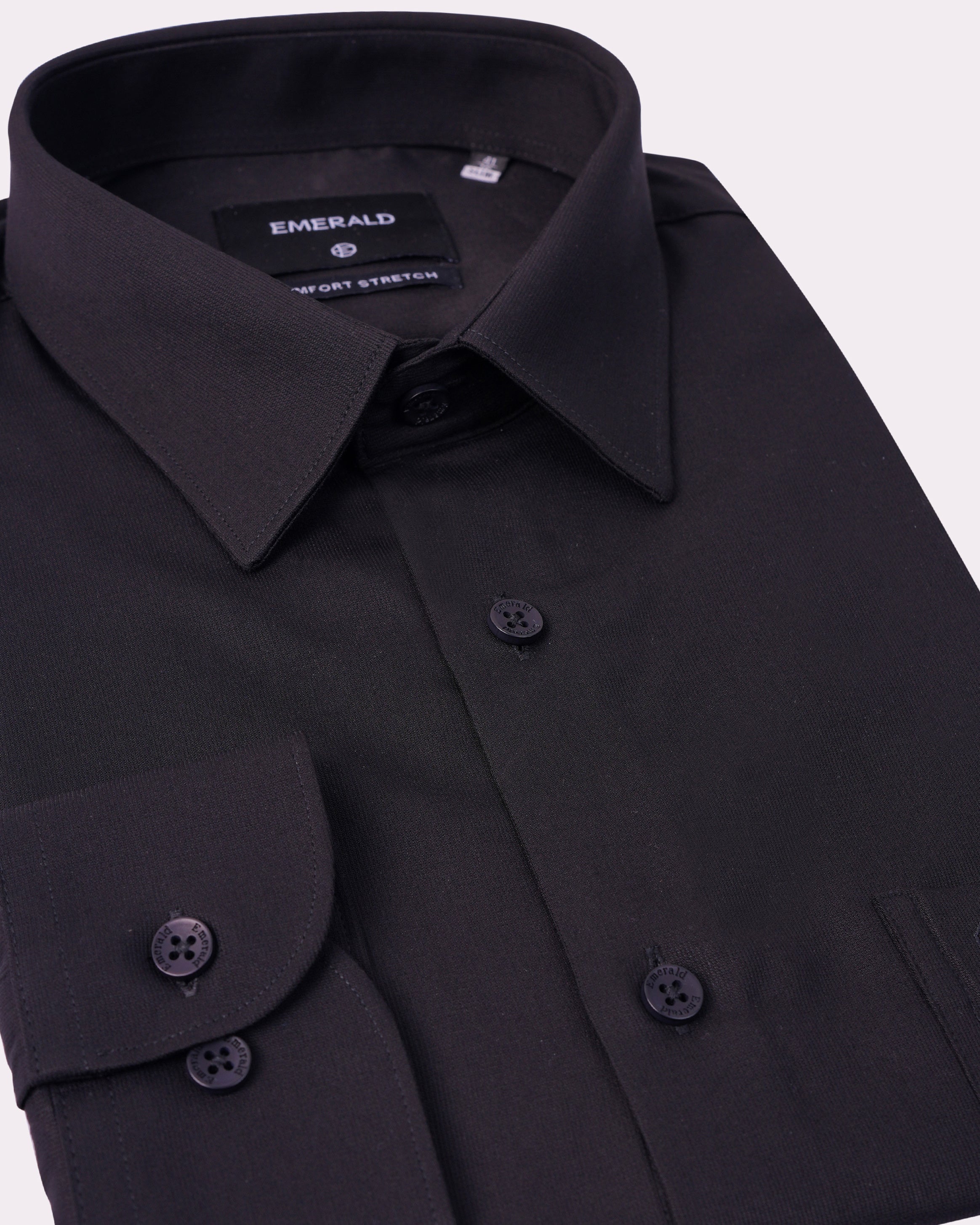 Emerald Formal Dobby Slim Fit-Black