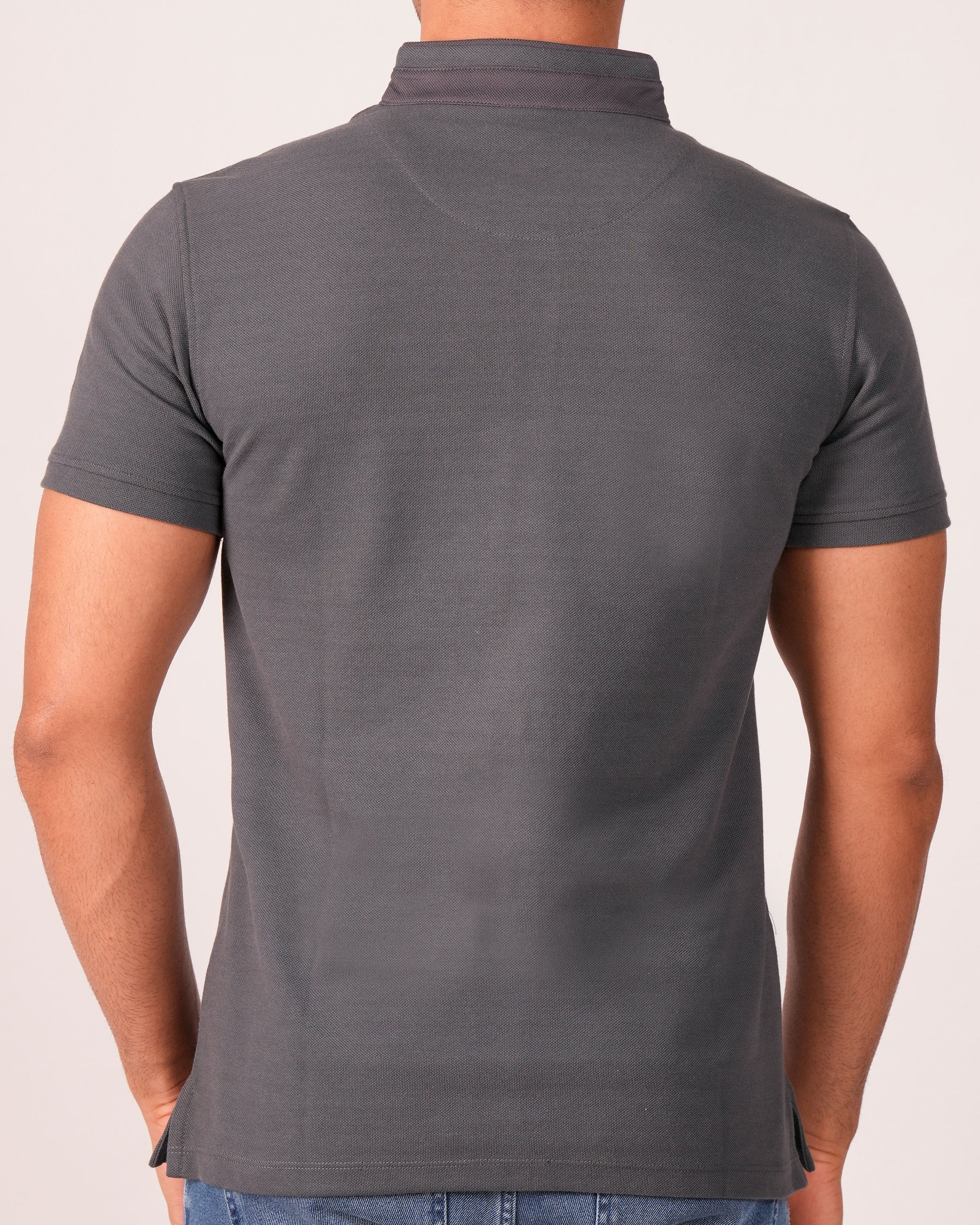 Emerald Polo Tunic Collar Slim - FOLKSTONE GREY