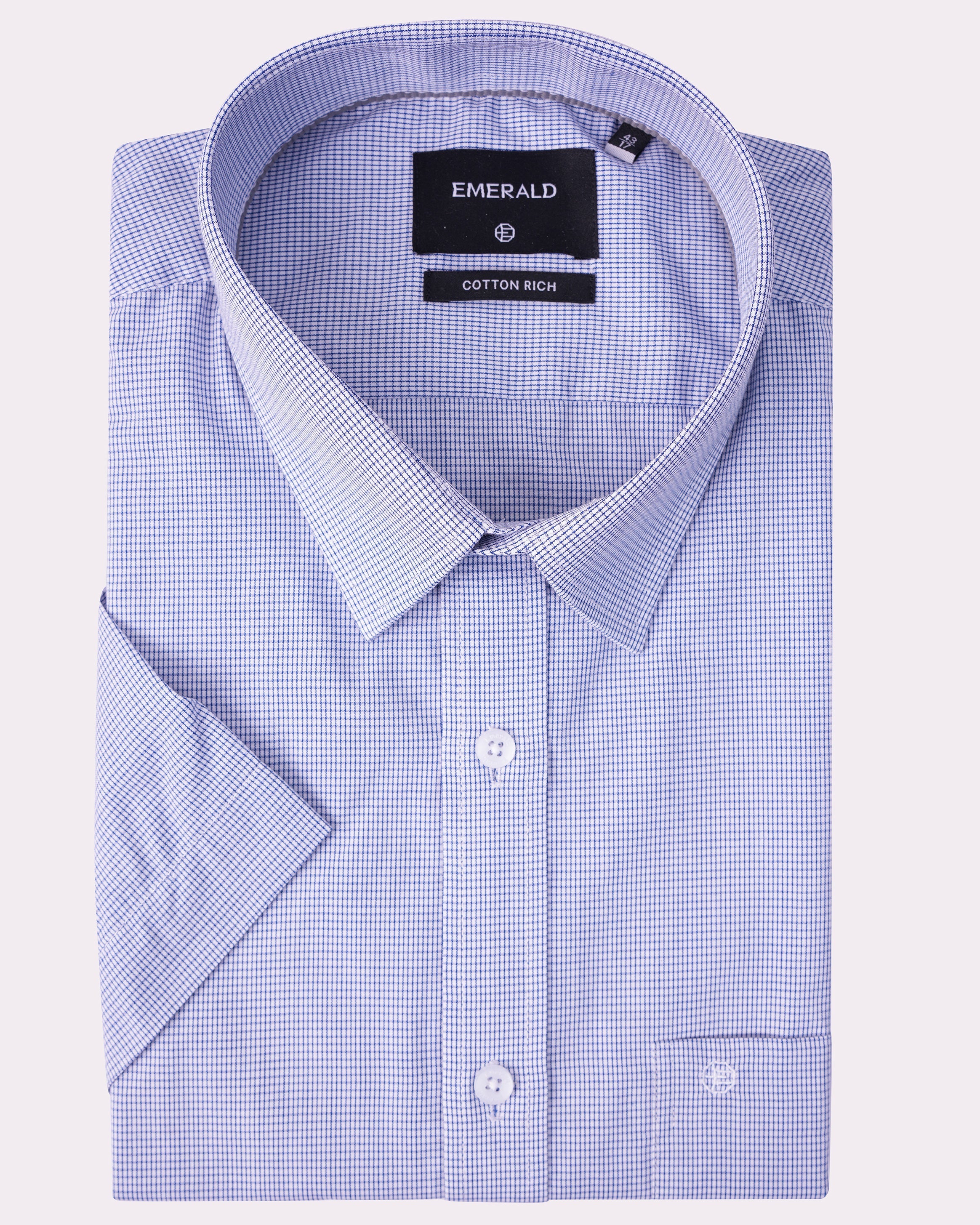Emerald Corporate Micro Check Comfort Fit-Astral Aura