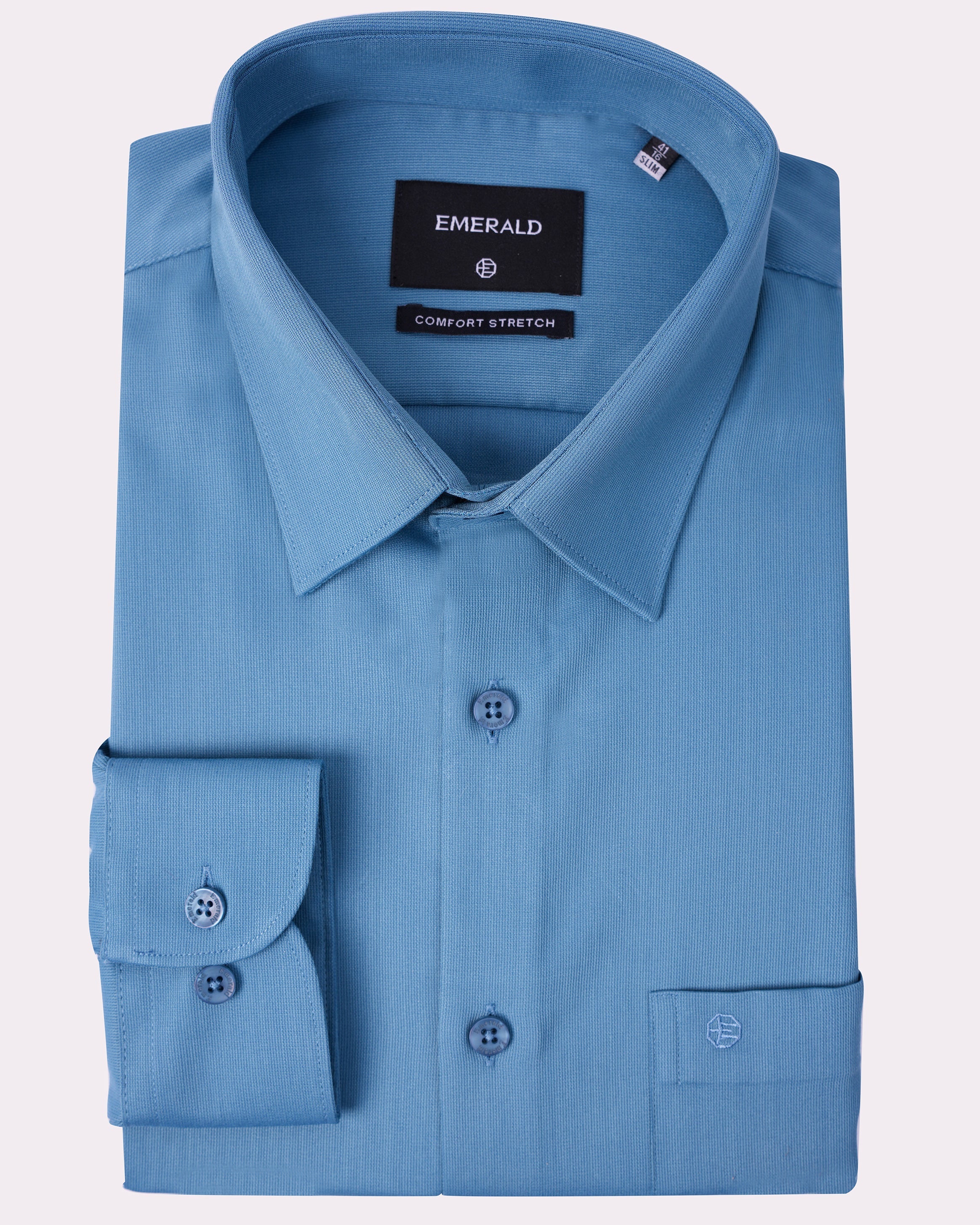 Emerald Formal Dobby Slim Fit-Mallard Blue