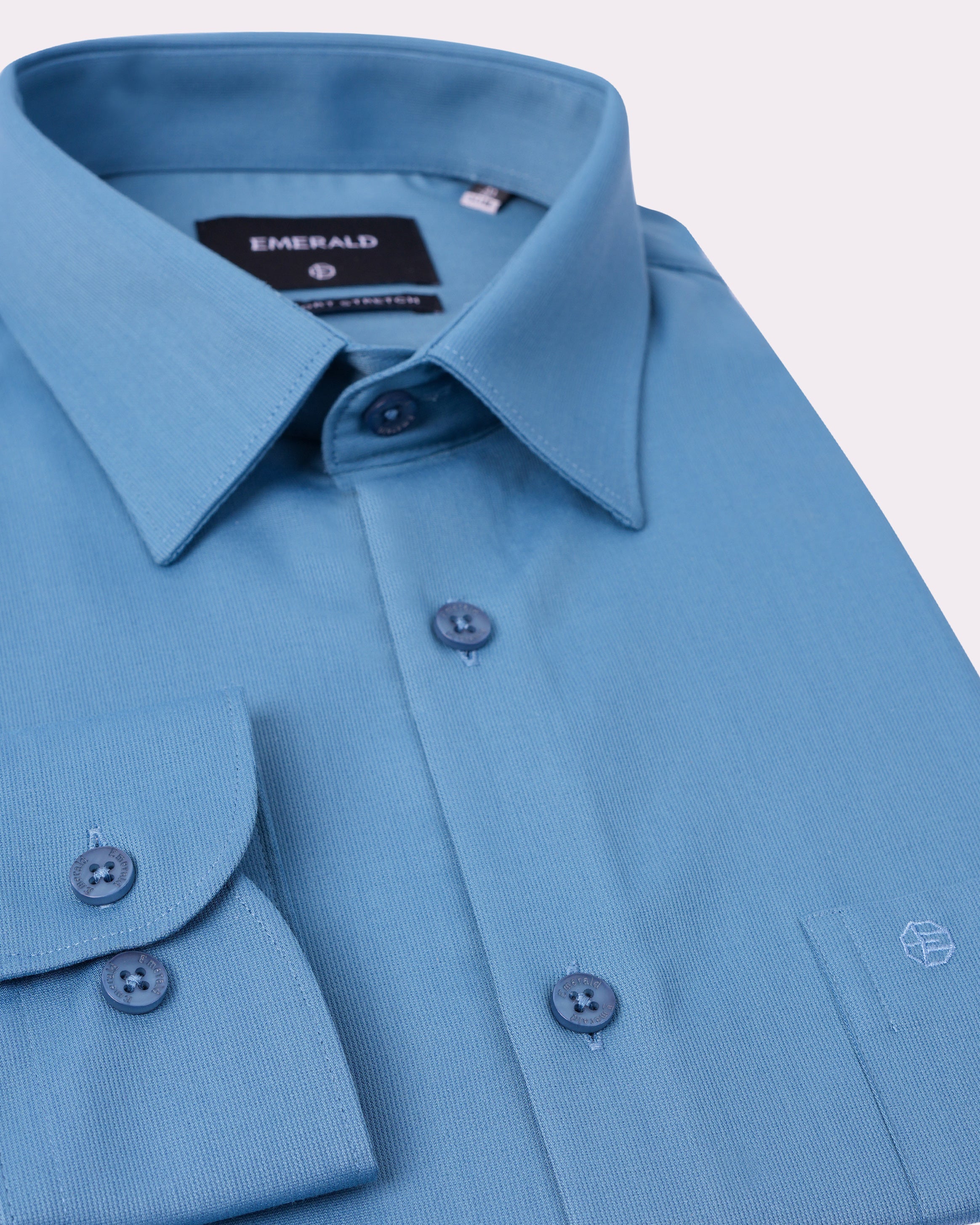 Emerald Formal Dobby Slim Fit-Mallard Blue