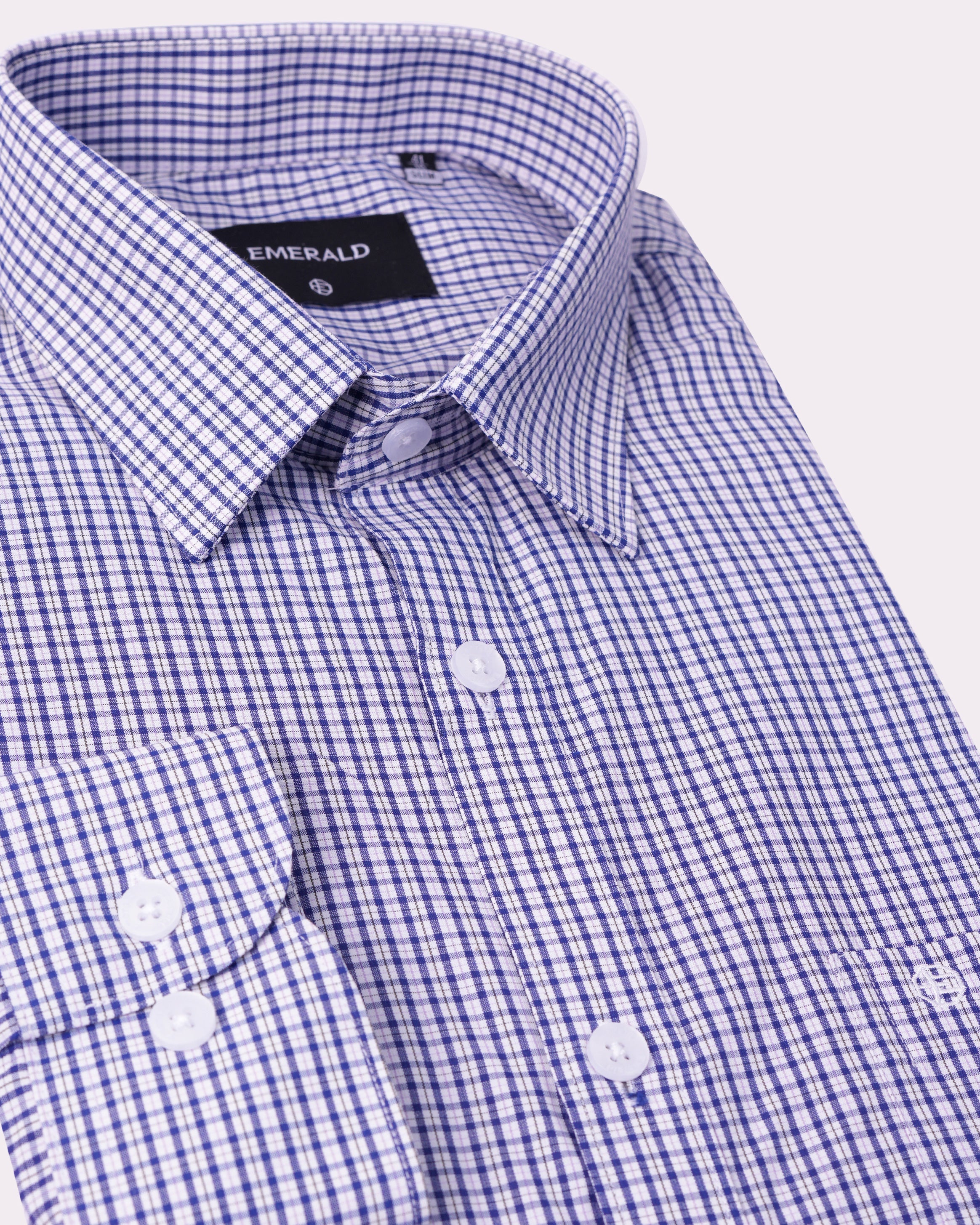 Emerald Formal Checks Slim Fit-Astral Aura