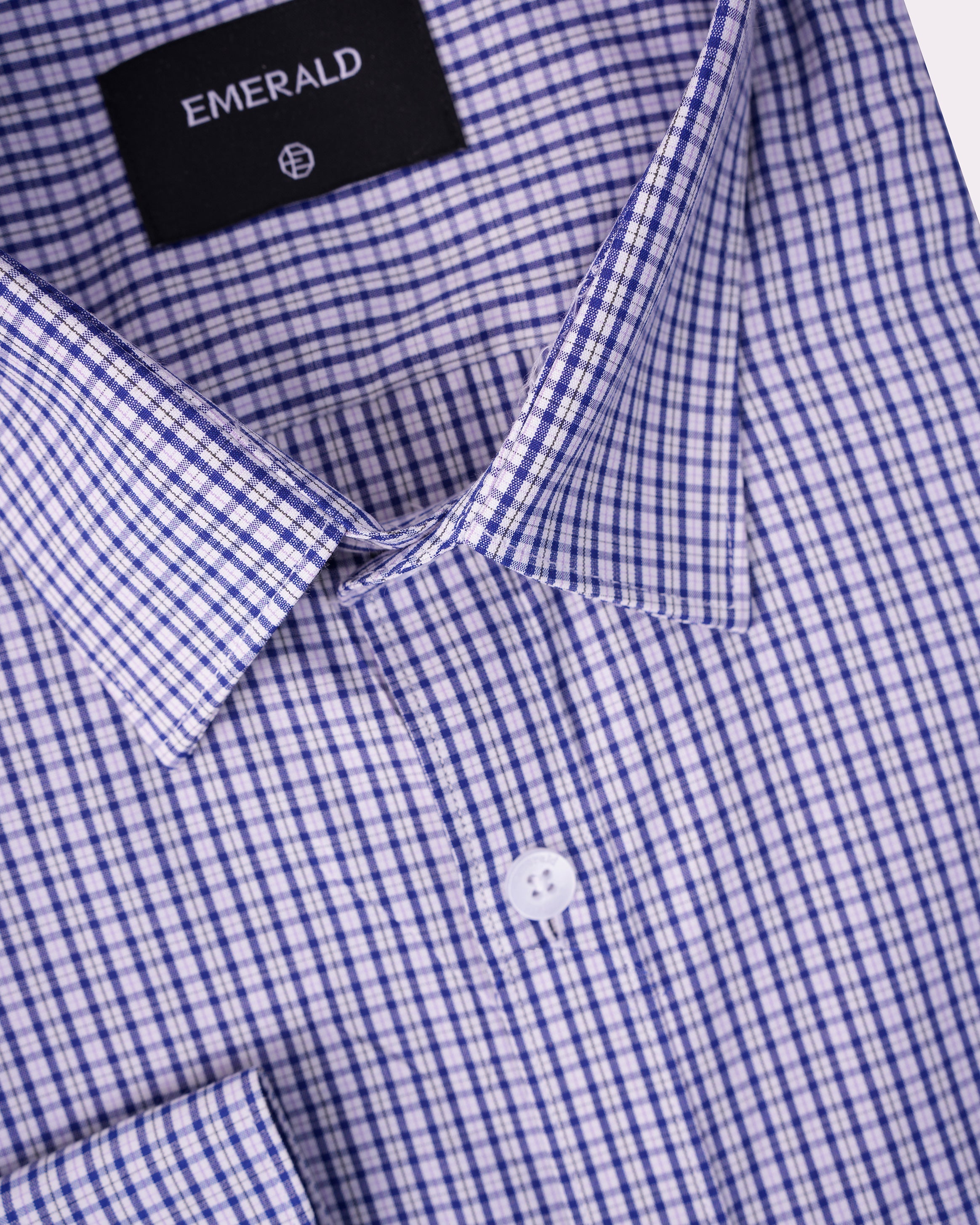 Emerald Formal Checks Slim Fit-Astral Aura