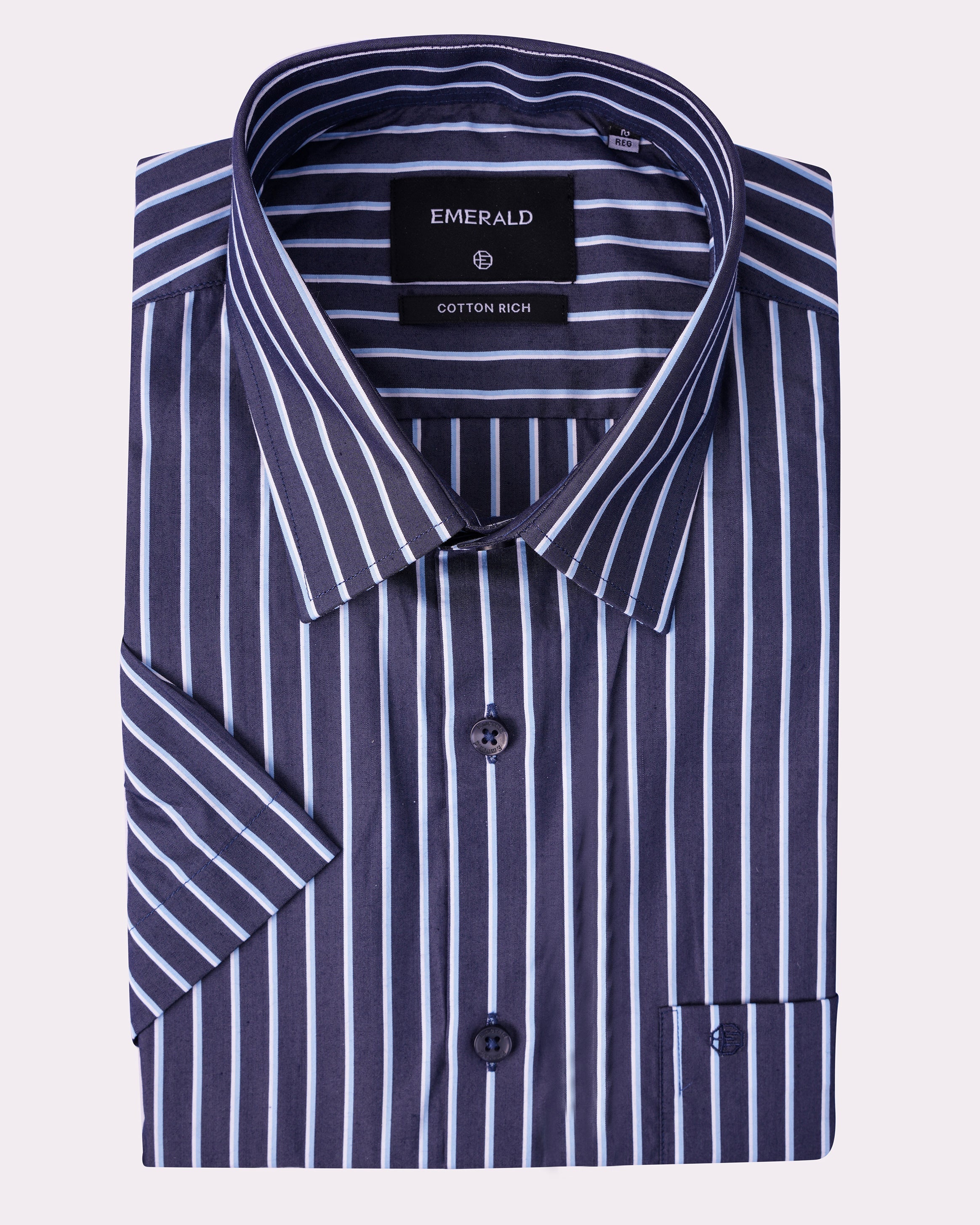 Emerald Formal Stripe Regular Fit-Dark Denim