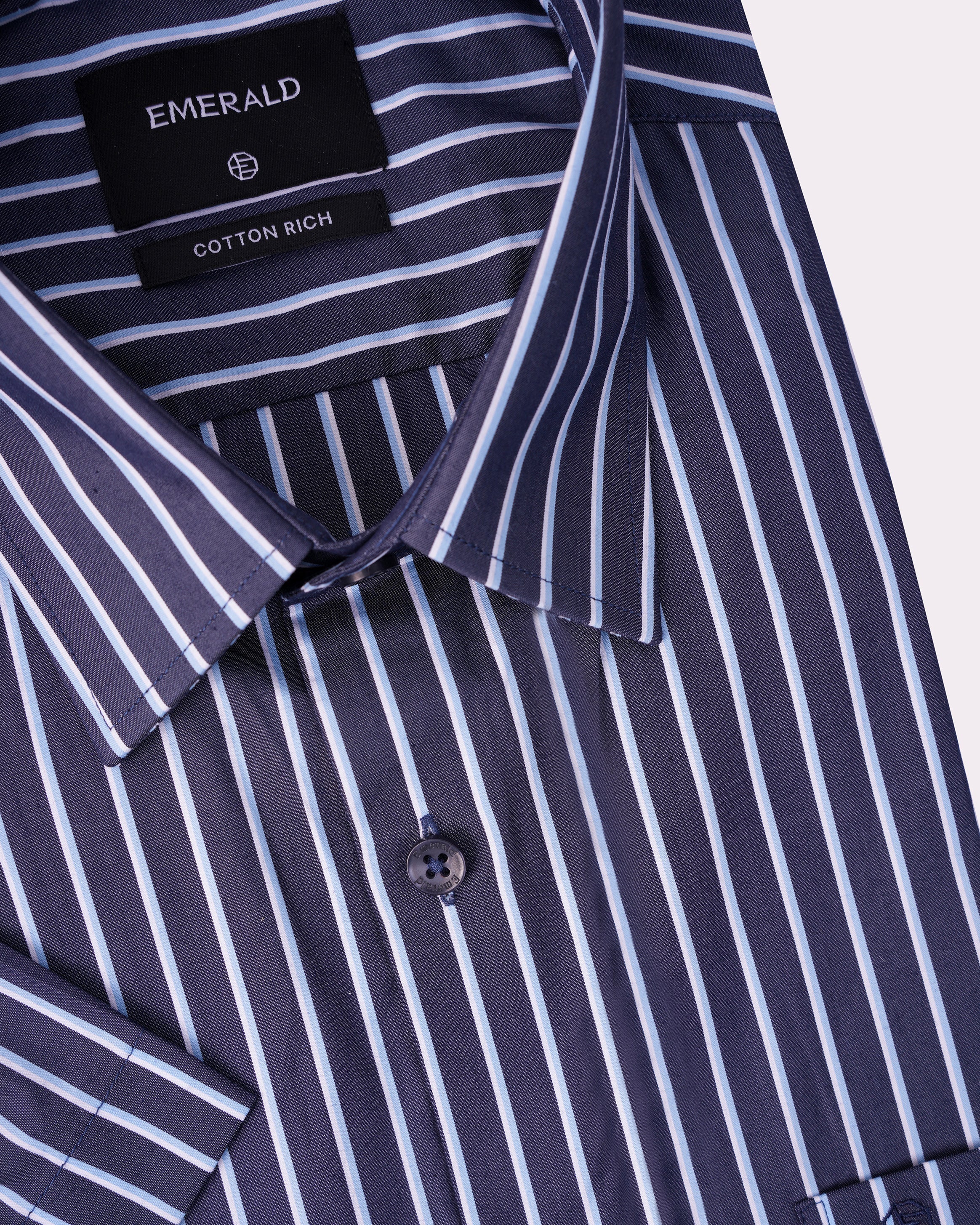 Emerald Formal Stripe Regular Fit-Dark Denim