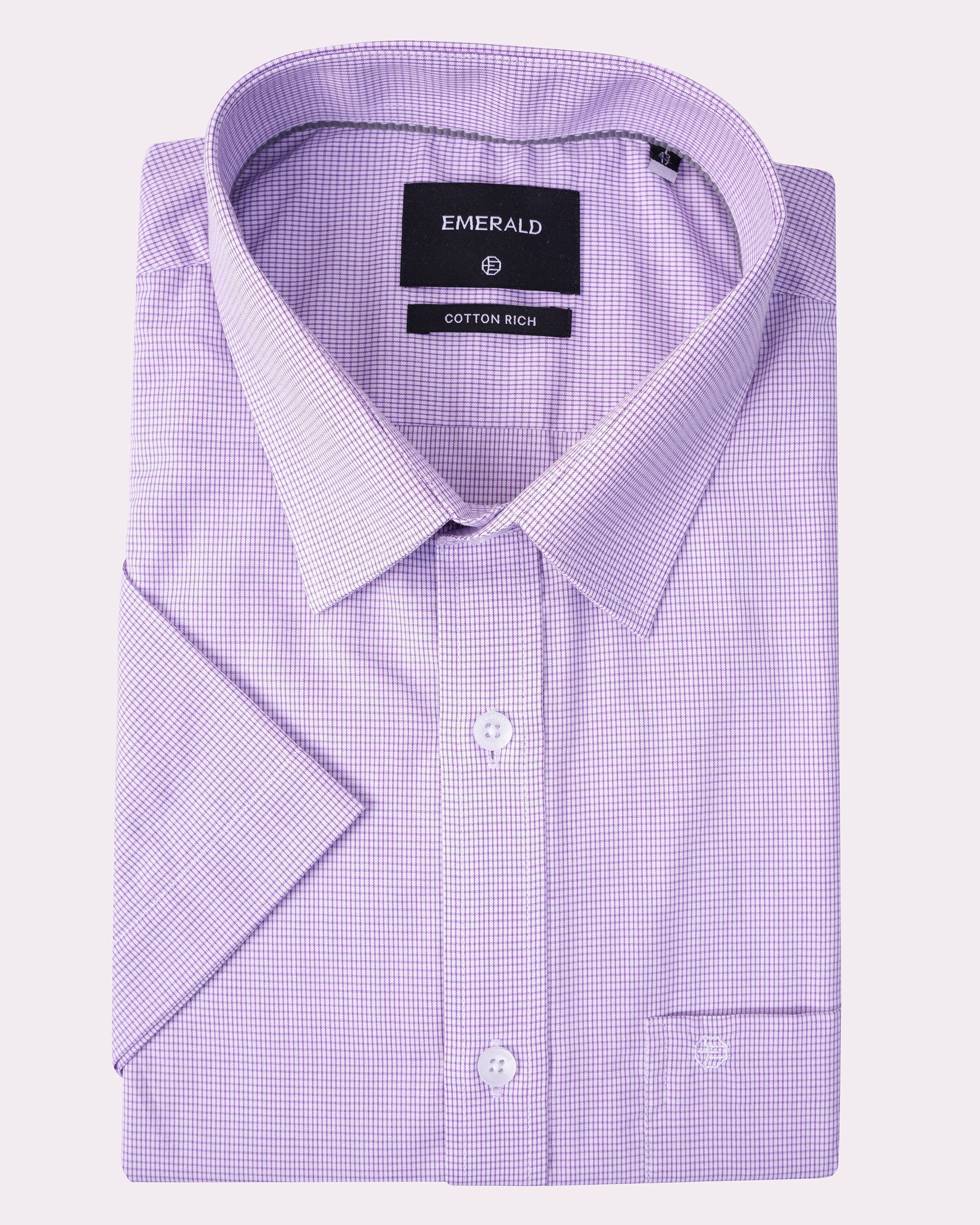 Emerald Corporate Micro Check Comfort Fit-Medium Violet