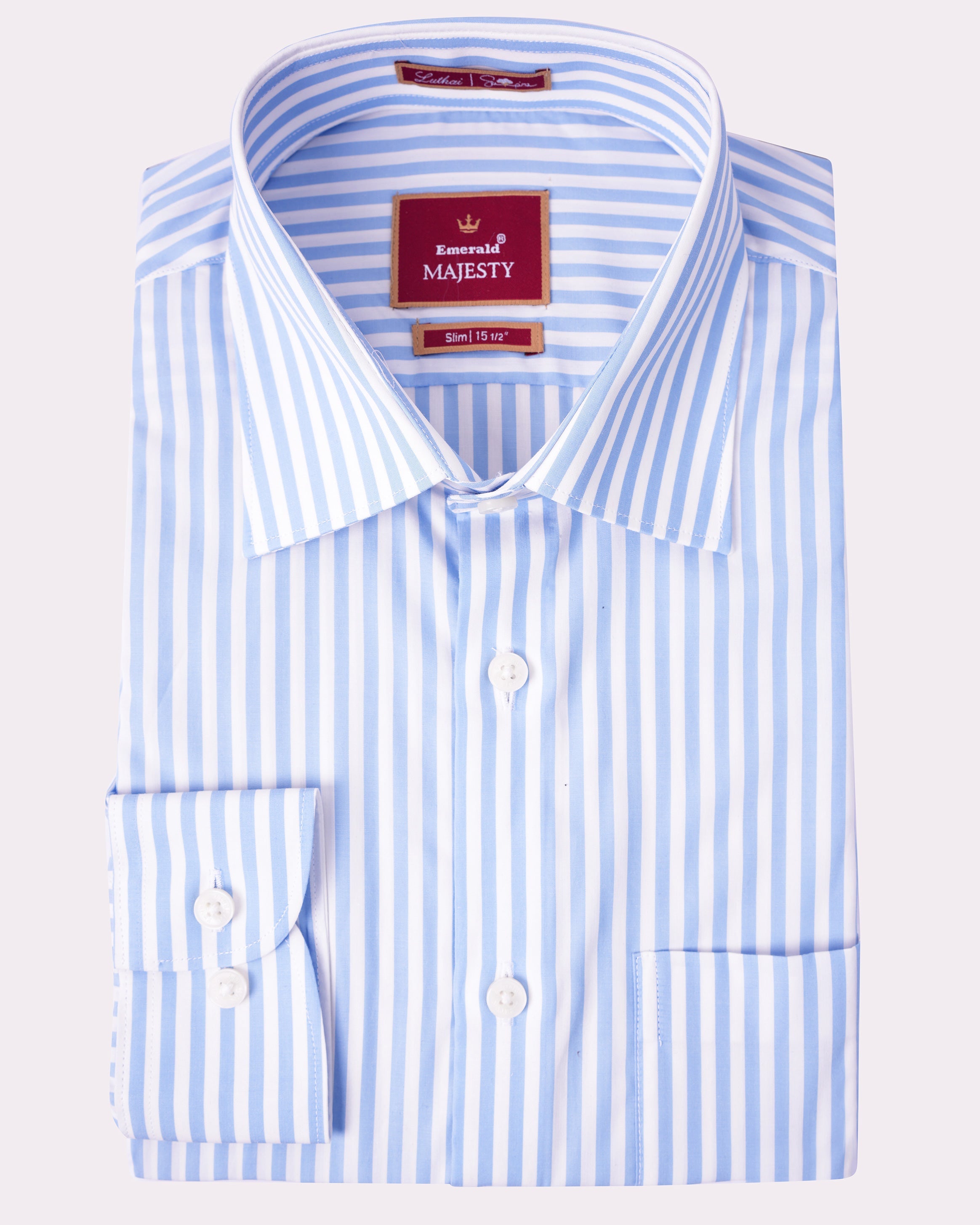 Emerald Majesty Stripe Slim Fit-Blue Ultramarine