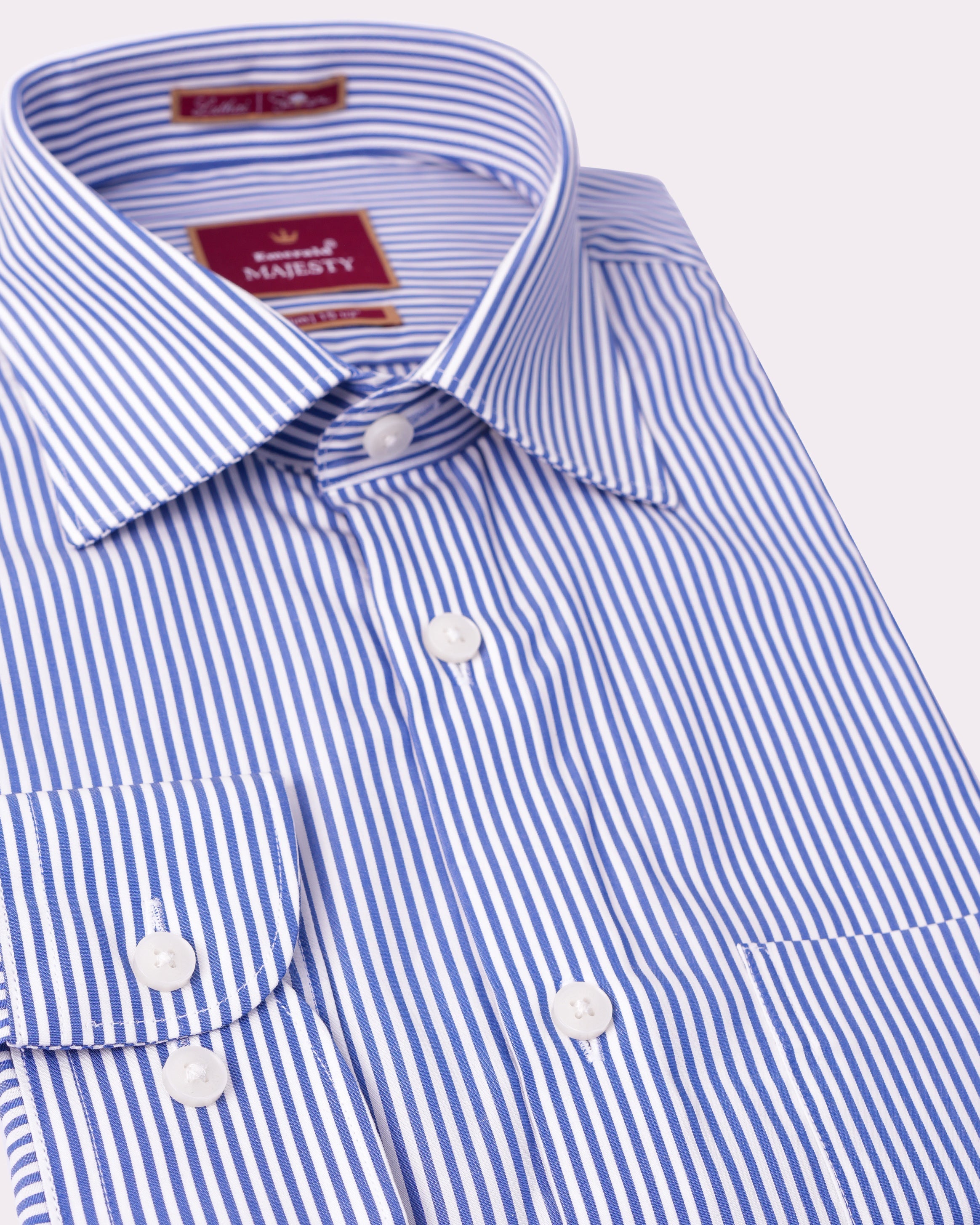 Emerald Majesty Stripe Slim Fit-Victoria Blue