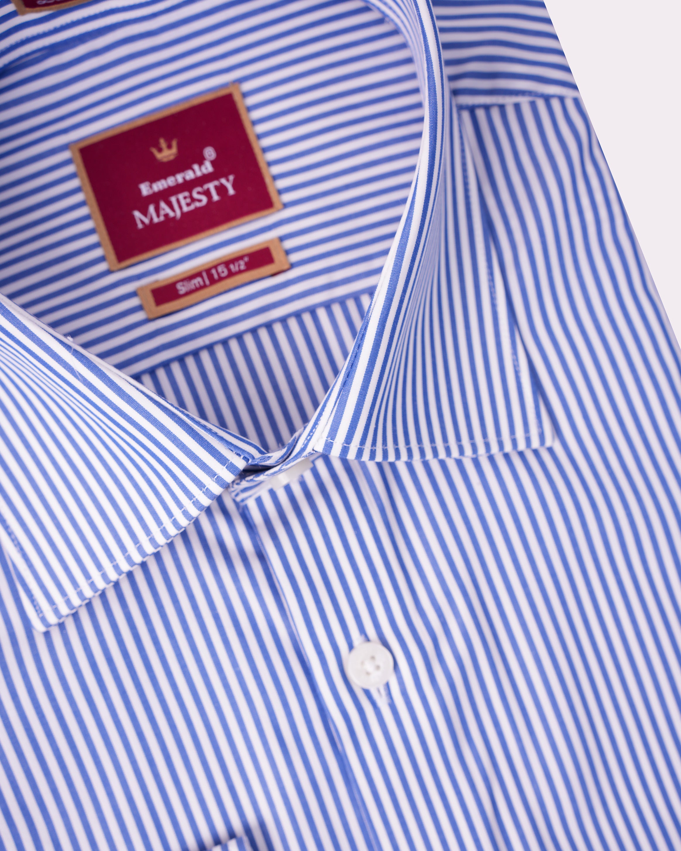 Emerald Majesty Stripe Slim Fit-Victoria Blue