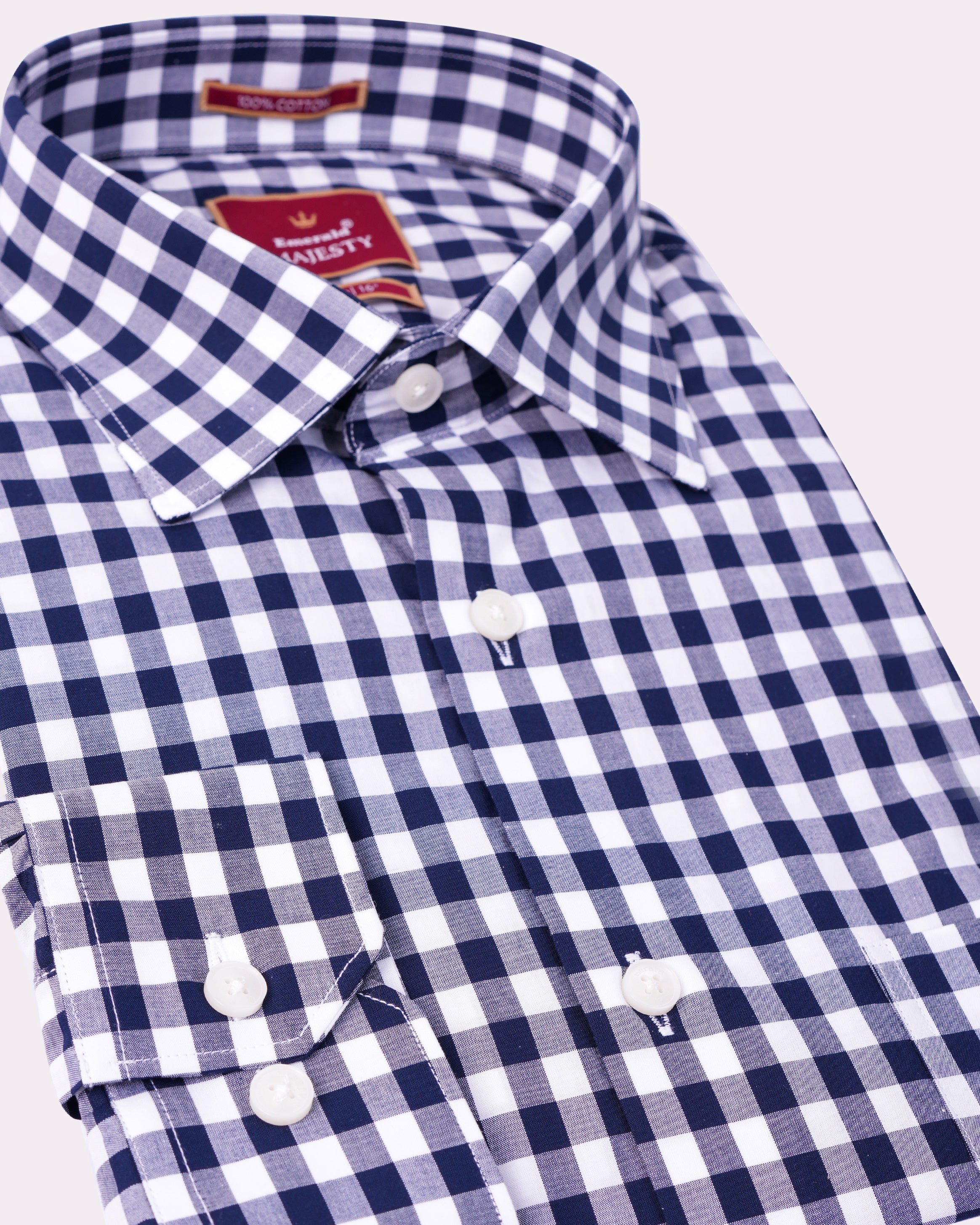 Emerald Majesty Checks Slim Fit-Royal