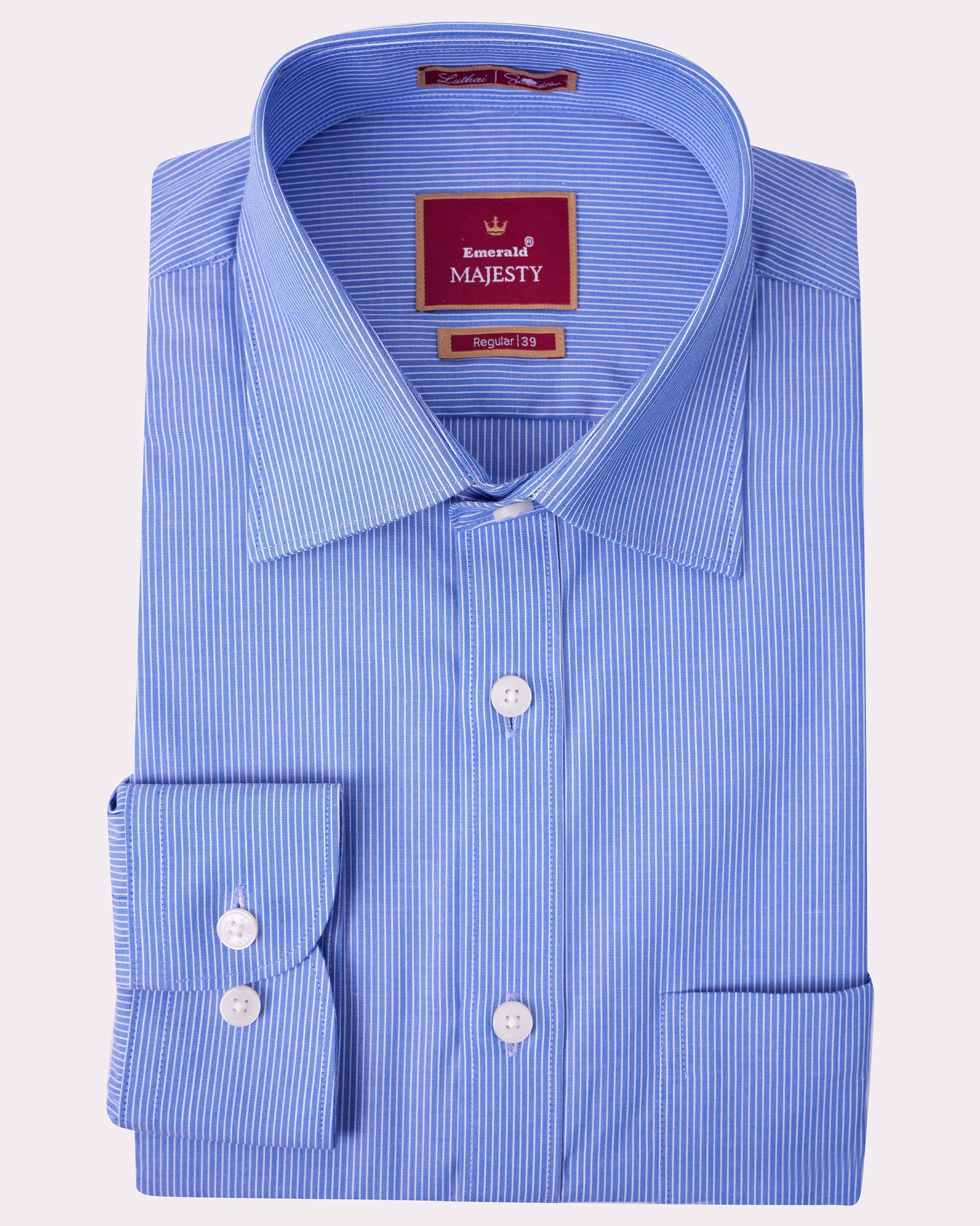 Emerald Majesty Stripe Regular Fit-Blue Ultramarine