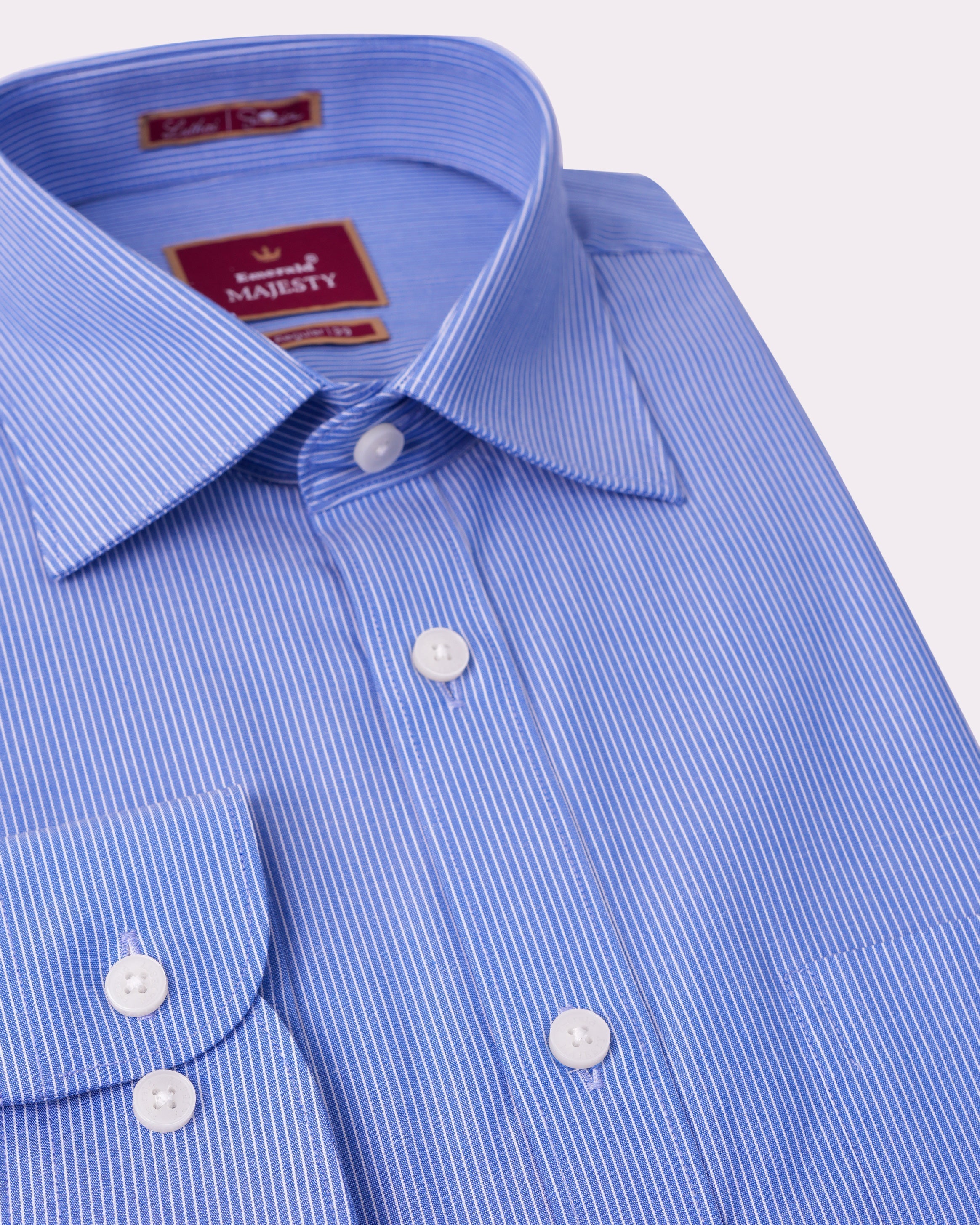 Emerald Majesty Stripe Regular Fit-Blue Ultramarine