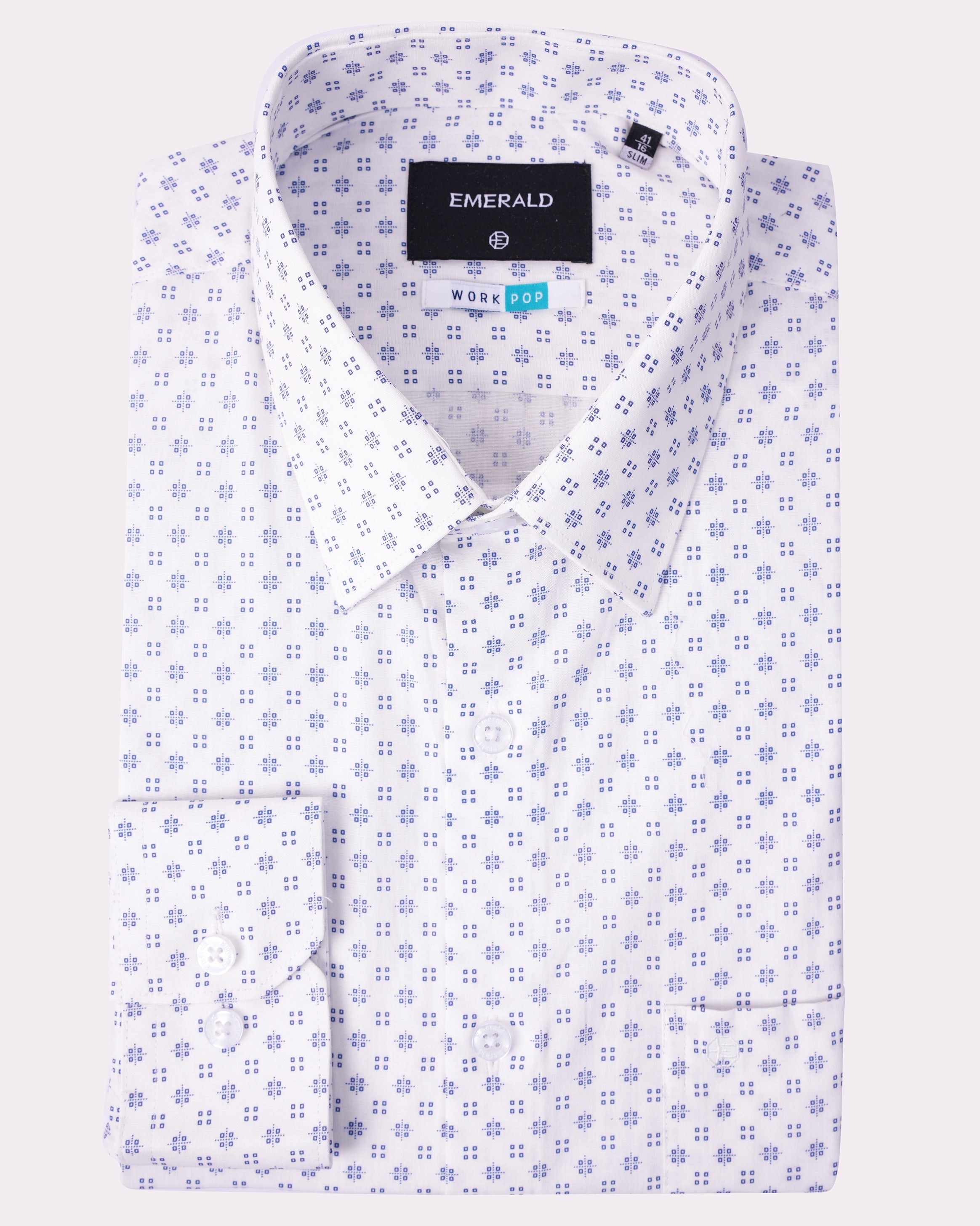 Emerald Formal Printed Slim Fit-Faience Blue