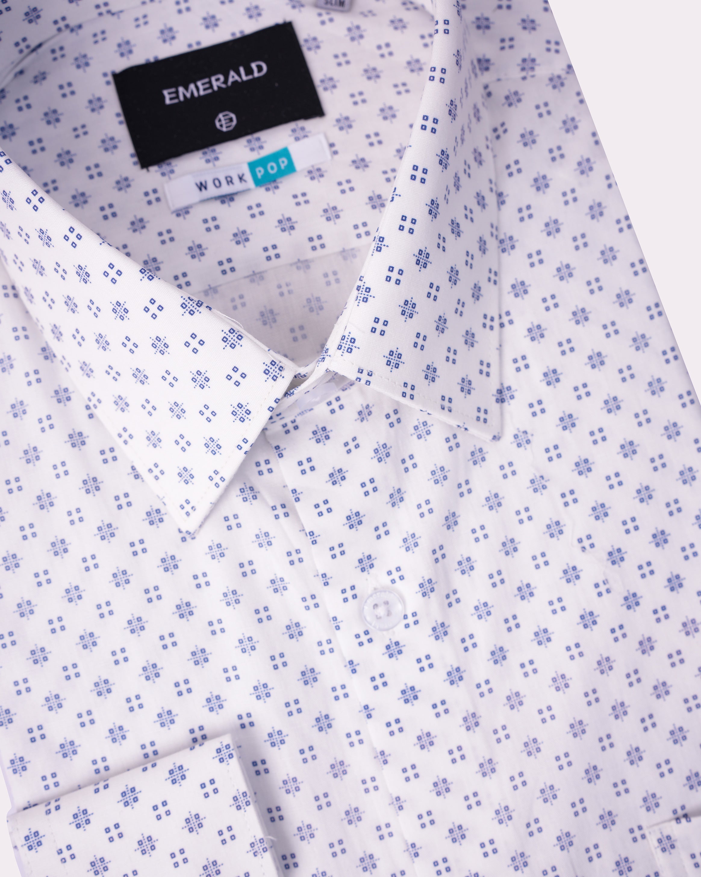 Emerald Formal Printed Slim Fit-Faience Blue