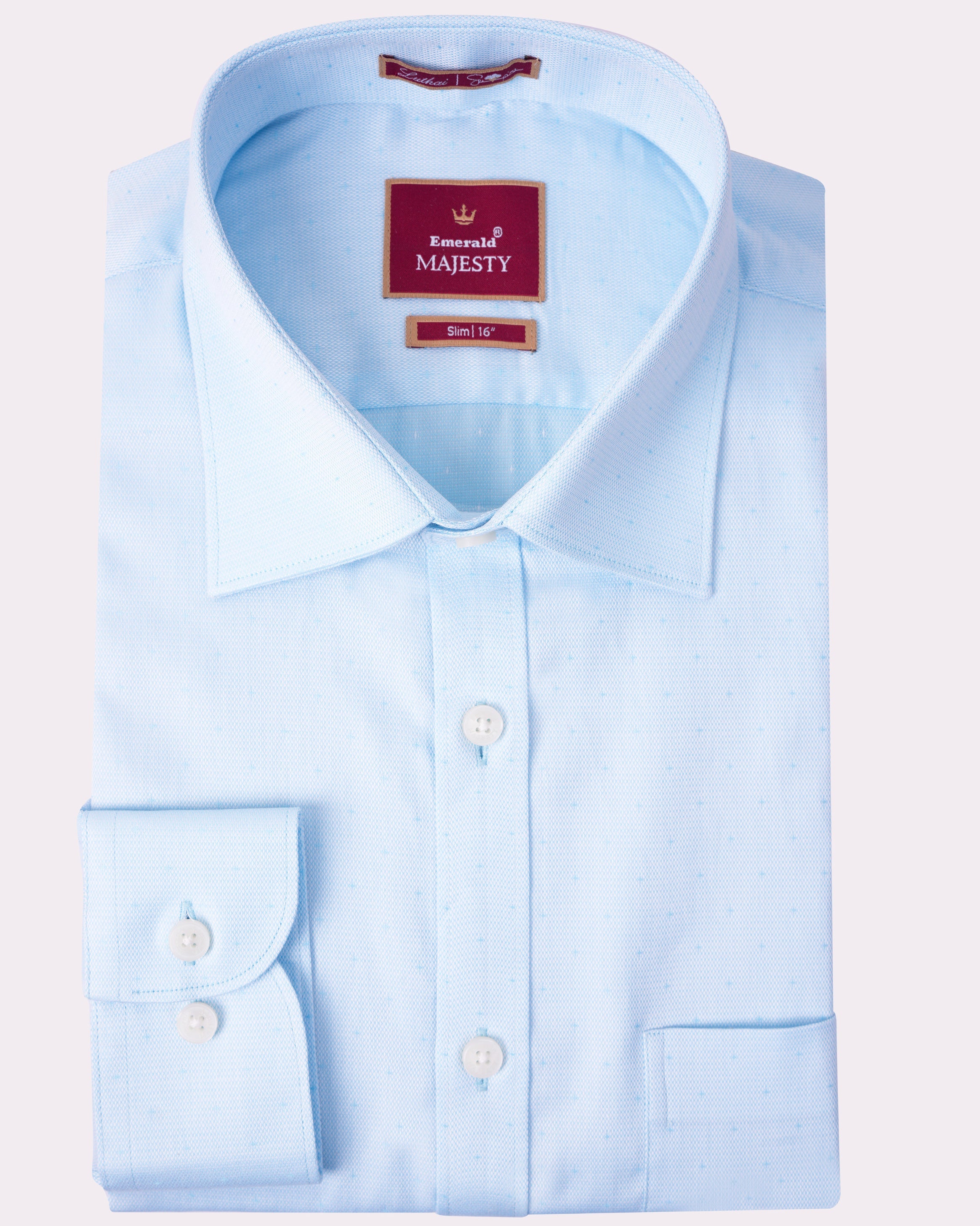 Emerald Majesty Dobby Slim Fit-Blue Mist