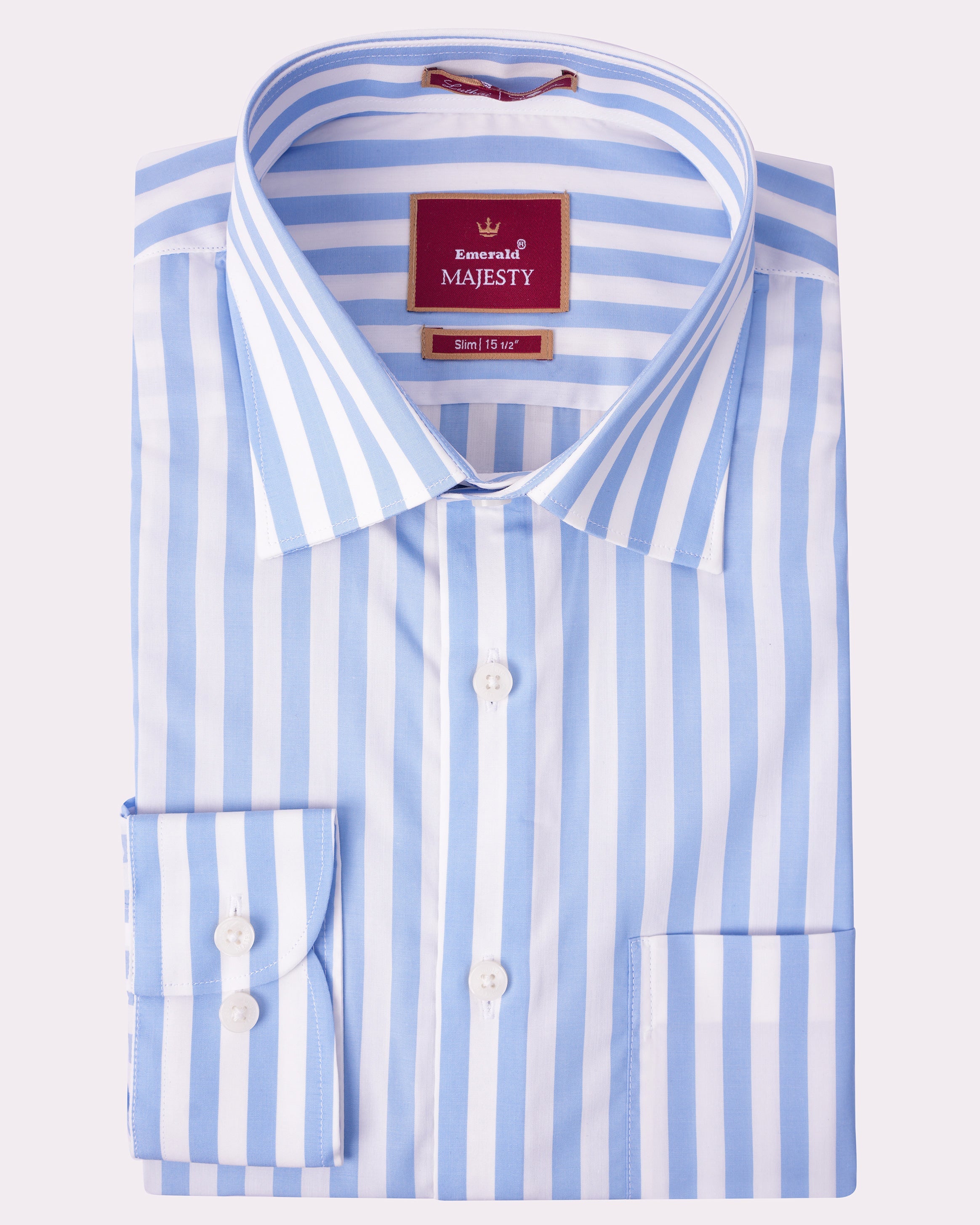 Emerald Majesty Stripe Slim Fit-Vista Blue