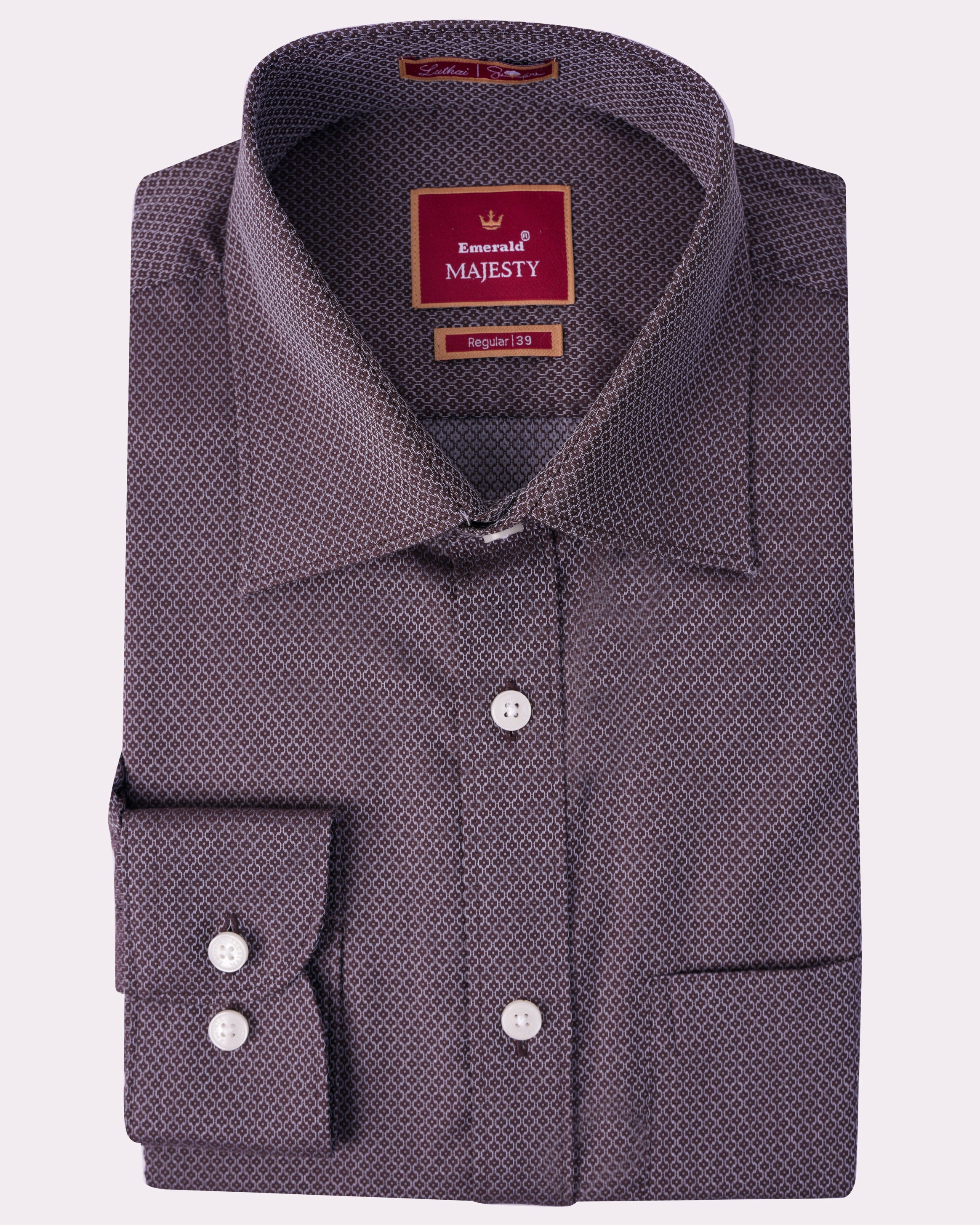 Emerald Majesty Dobby Regular Fit-Purple Nightshade