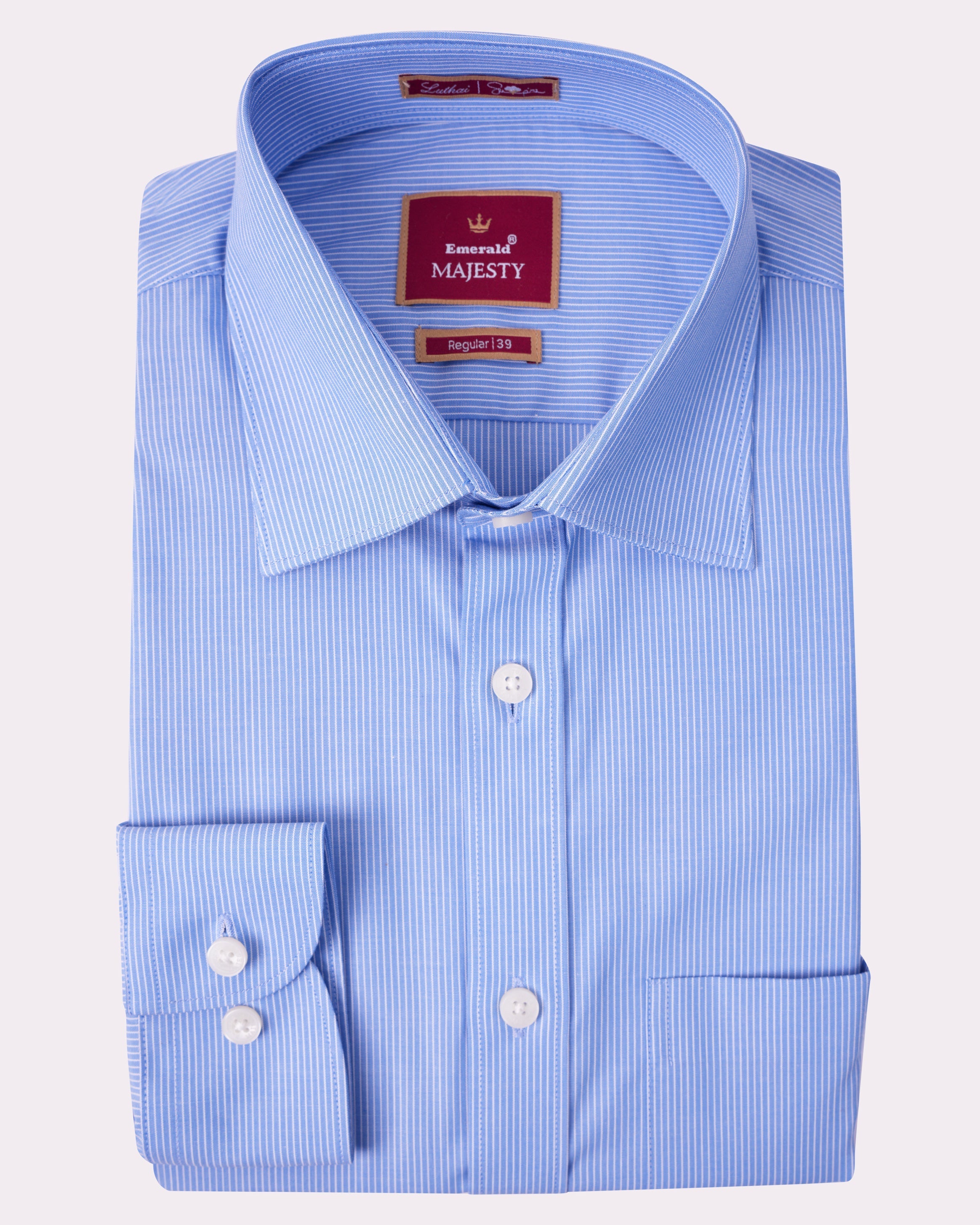 Emerald Majesty Stripe Regular Fit-Blue Yonder