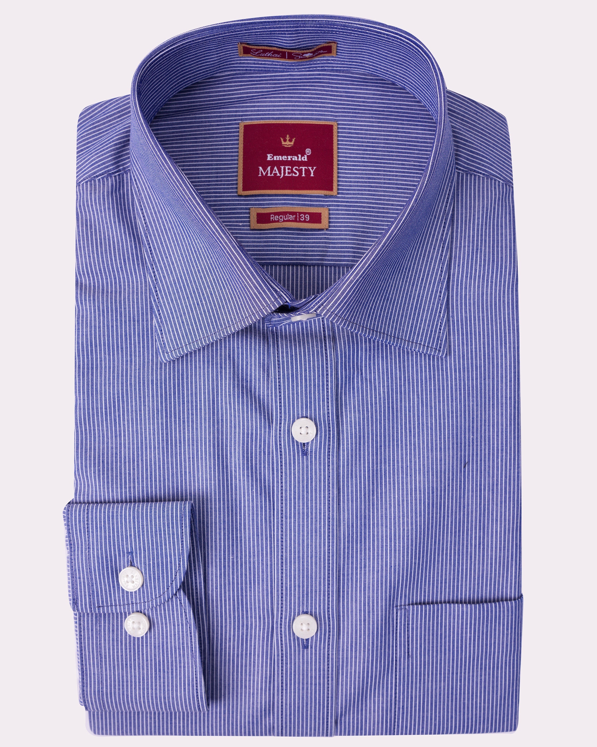 Emerald Majesty Stripe Regular Fit-Royal