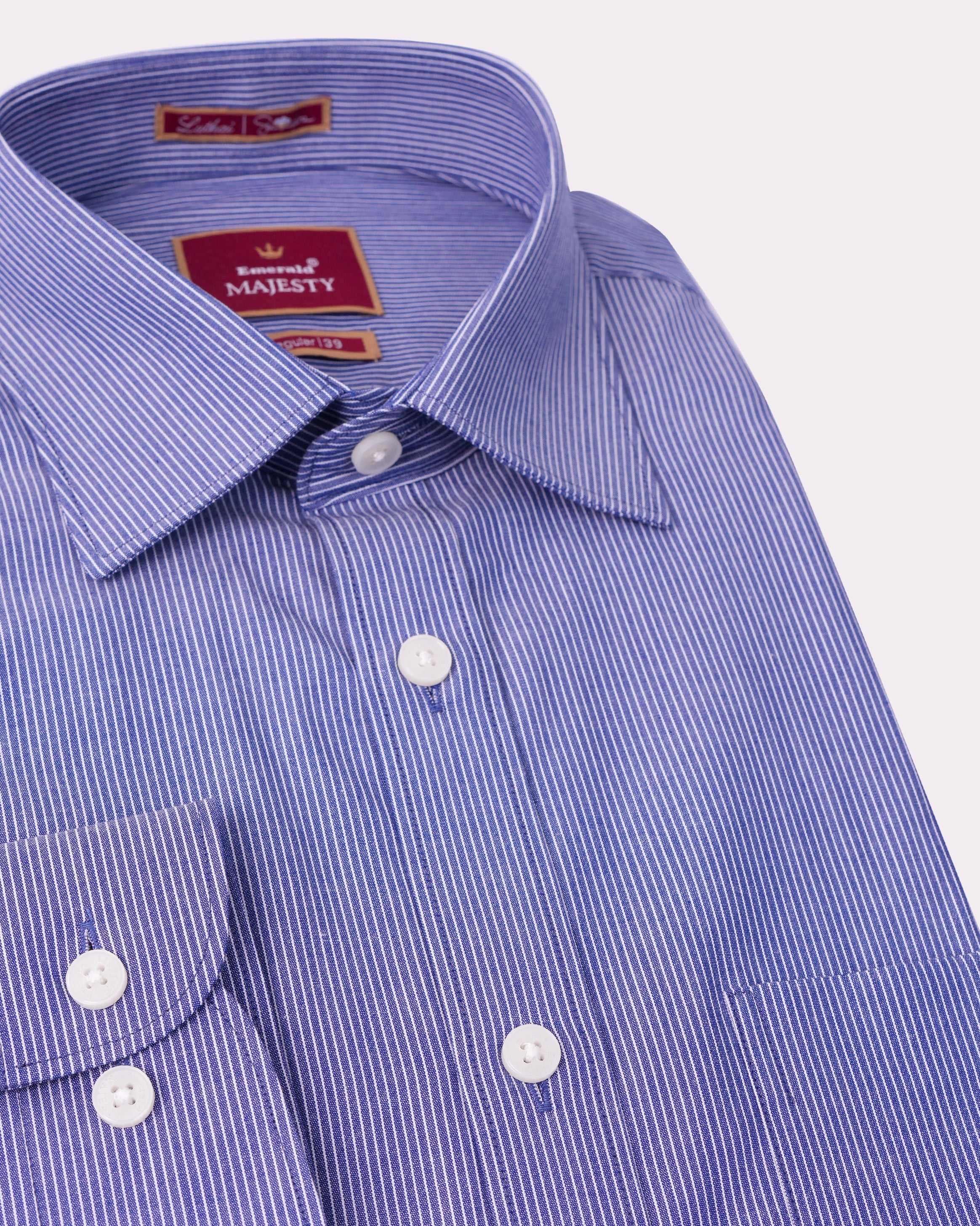 Emerald Majesty Stripe Regular Fit-Royal