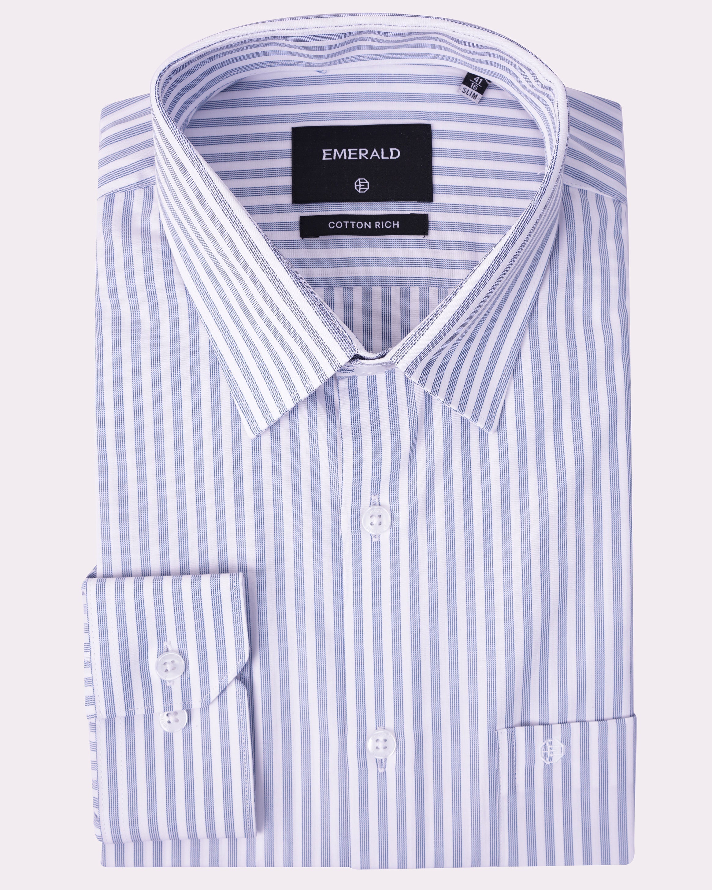 Emerald Formal Stripe Slim Fit-Navy