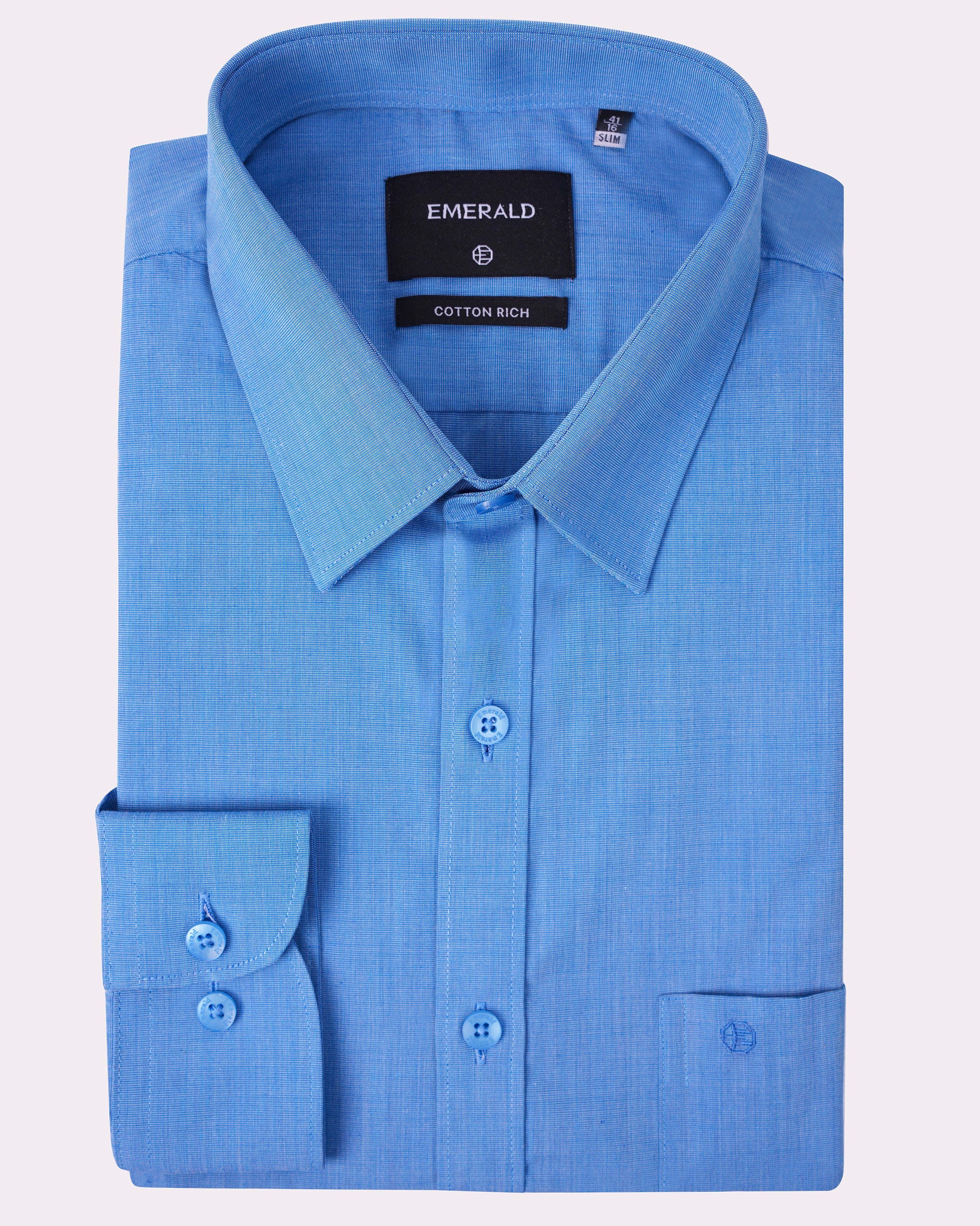 Emerald Formal Fil A Fil Slim Fit-Princess Blue