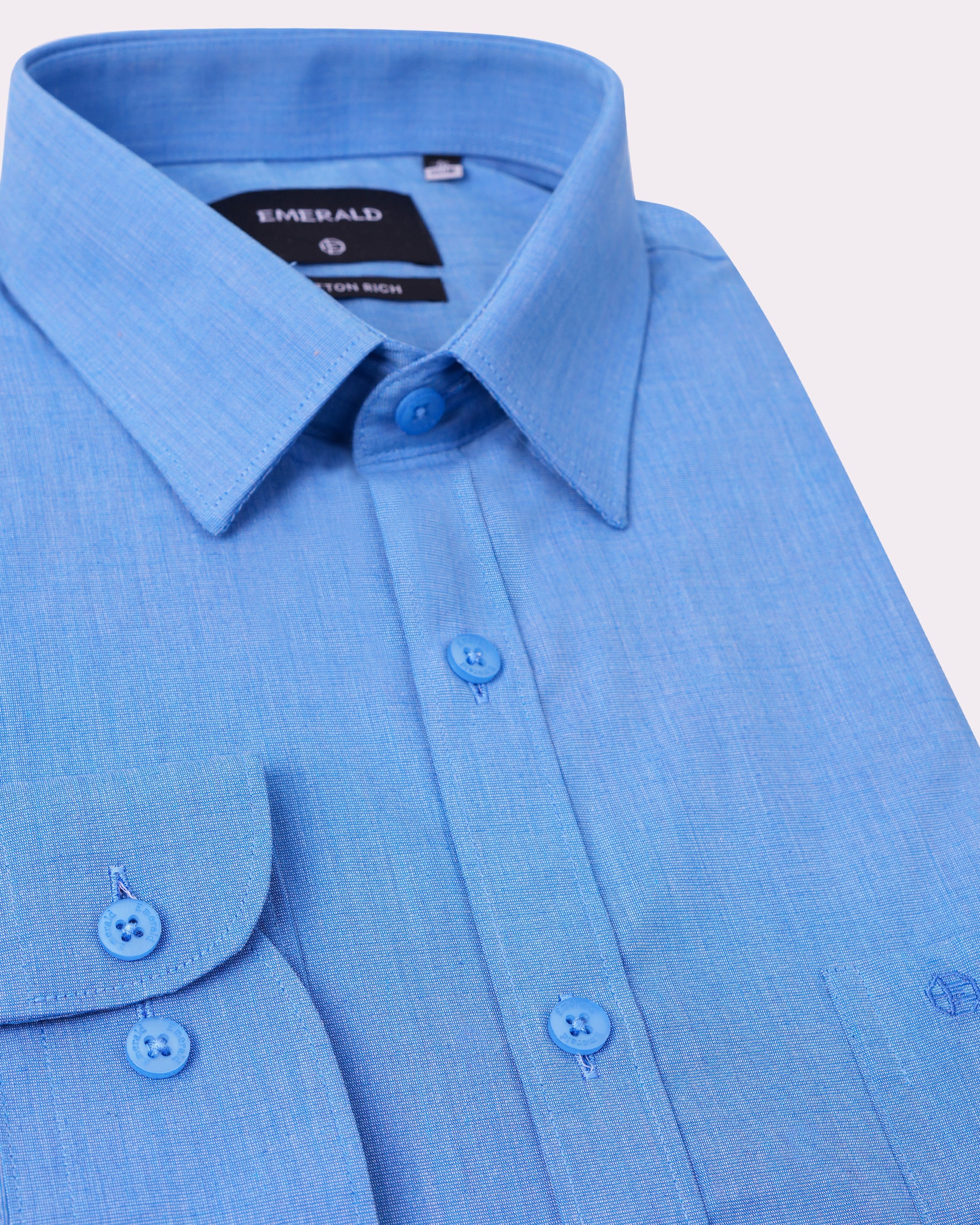 Emerald Formal Fil A Fil Slim Fit-Princess Blue