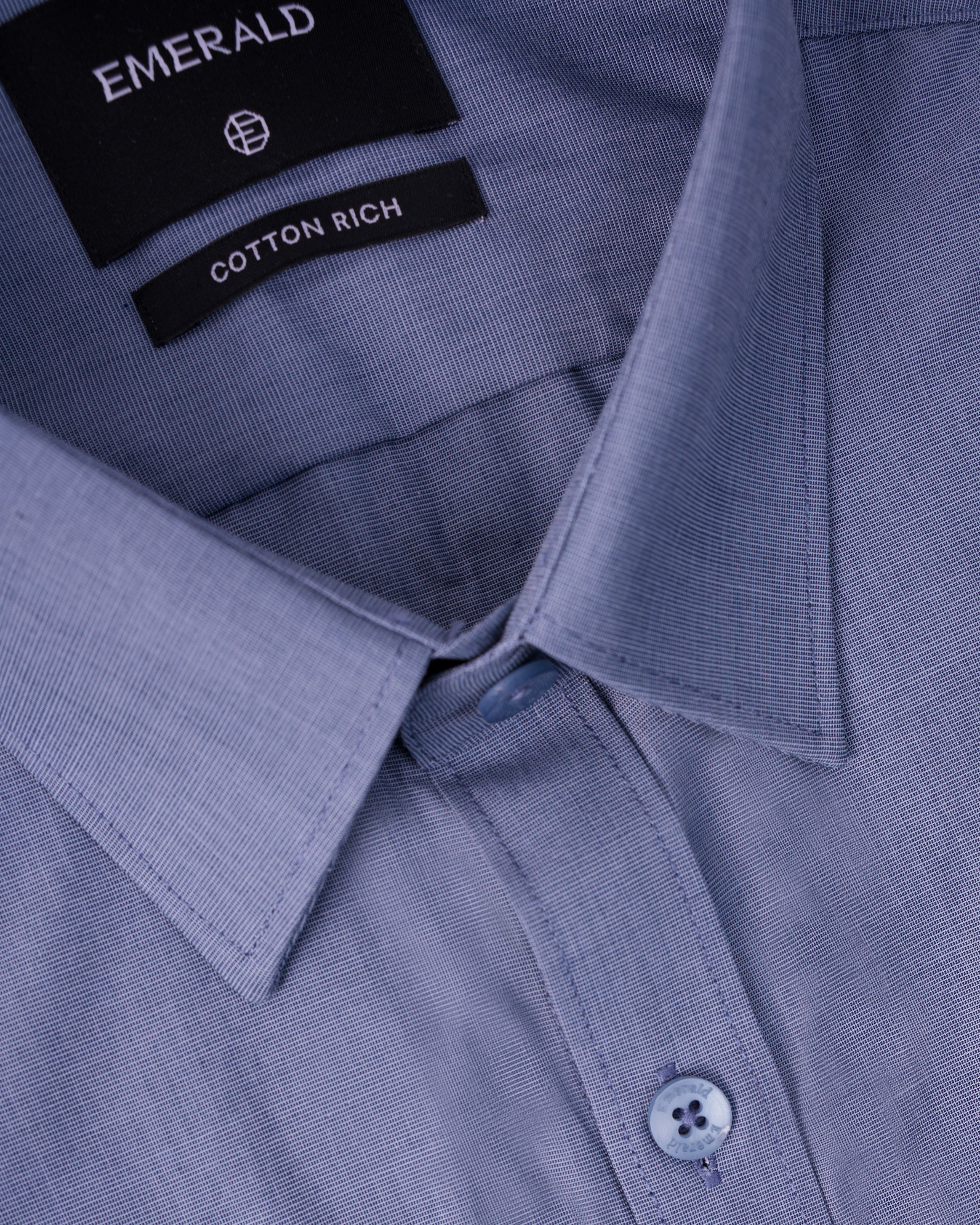 Emerald Formal Fil A Fil Slim Fit-Blue Depths