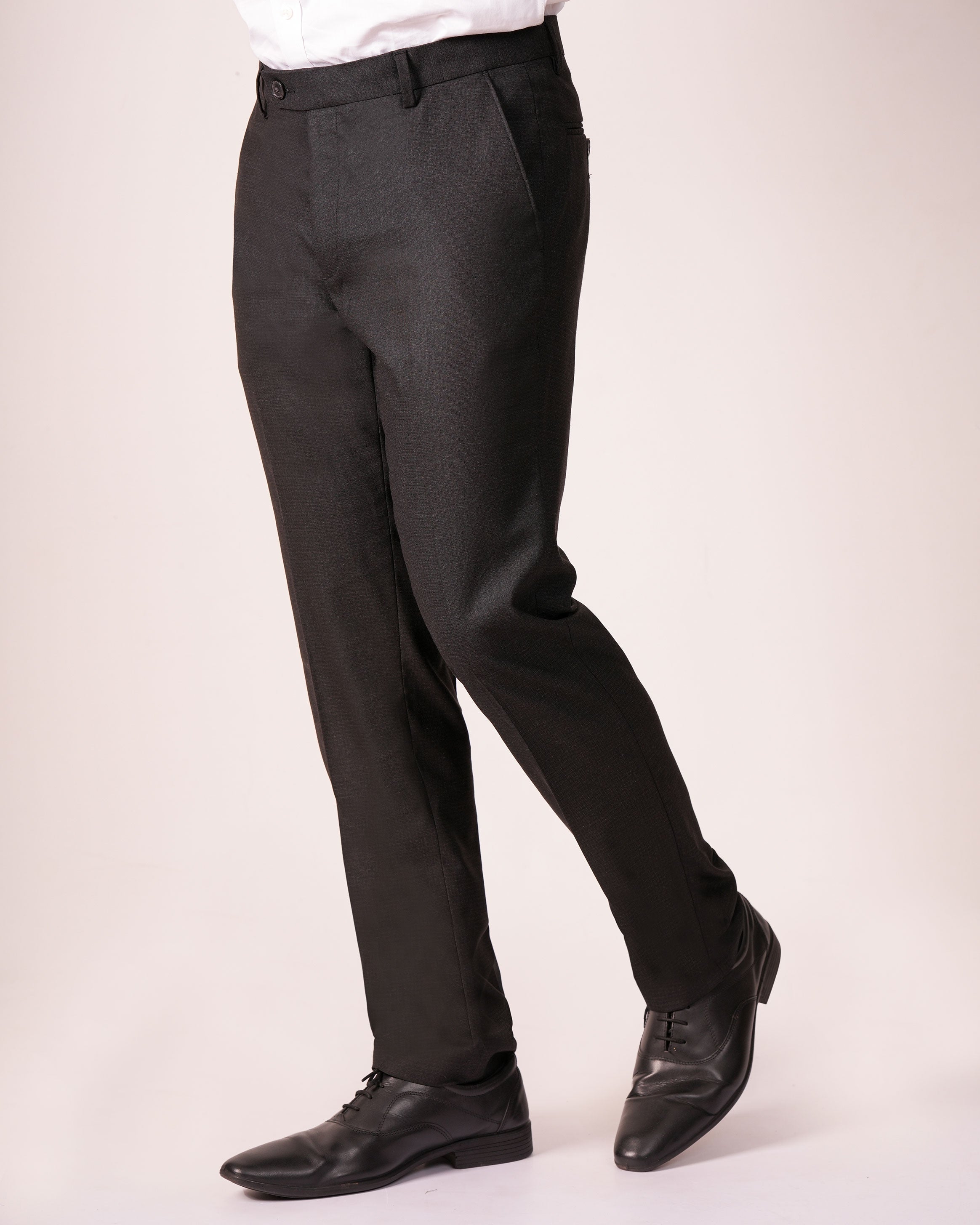 Emerald Formal Trouser Micro Checks Slim Fit-Black