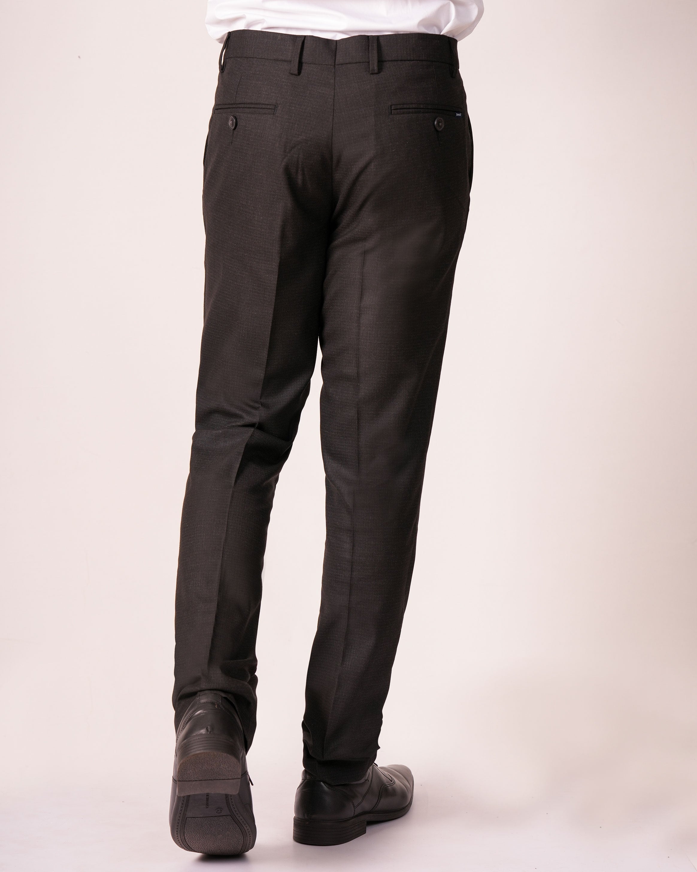 Emerald Formal Trouser Checks Slim Fit-Black
