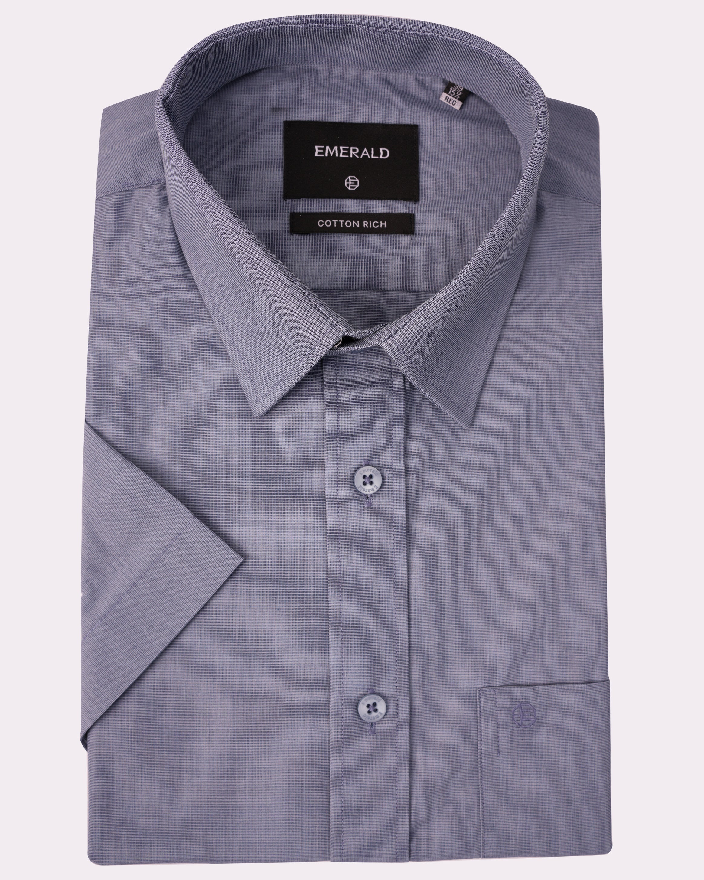 Emerald Formal Fil A Fil Regular Fit-Blue Depths