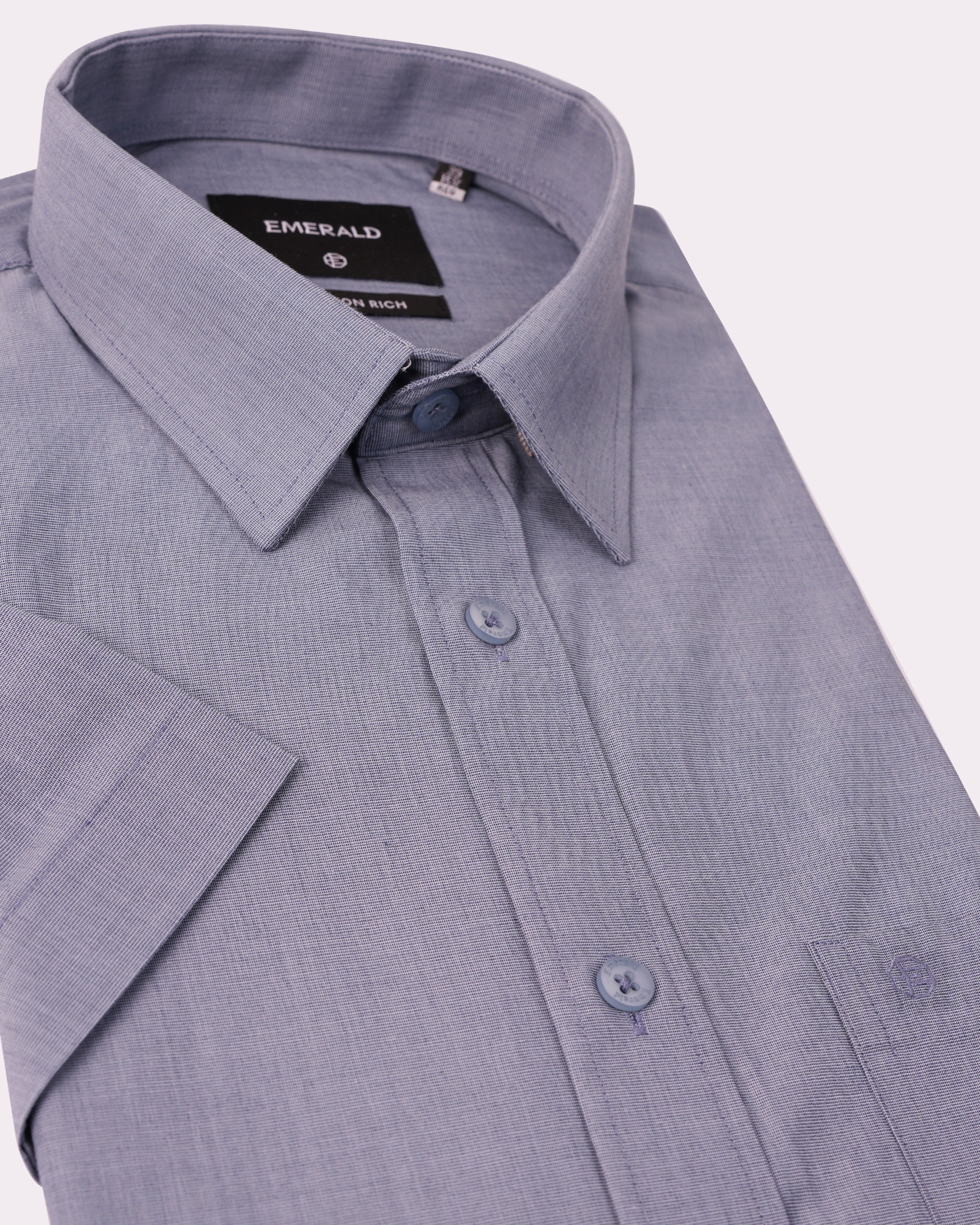 Emerald Formal Fil A Fil Regular Fit-Blue Depths