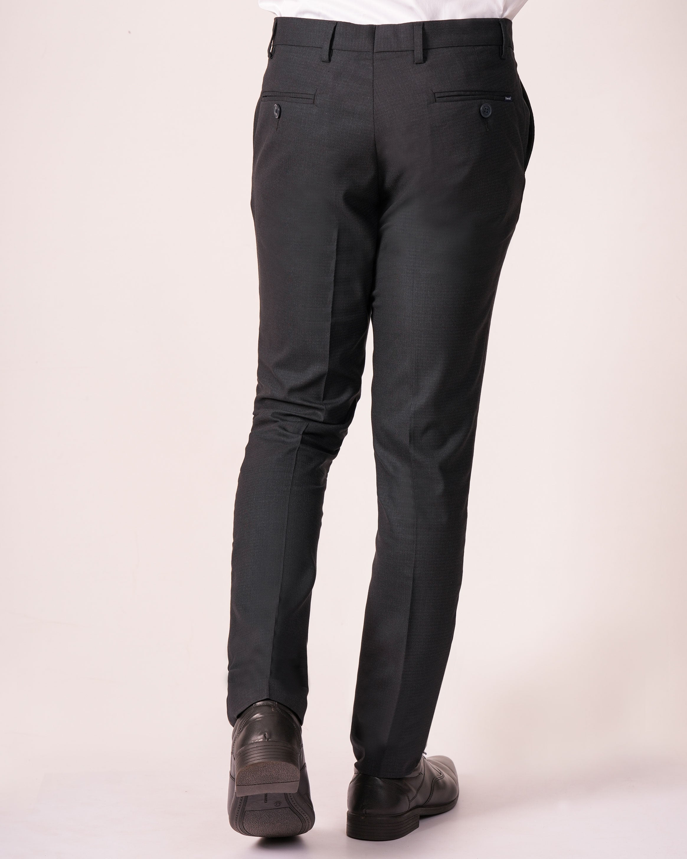 Emerald Formal Trouser Micro Checks Slim Fit-Estate Blue