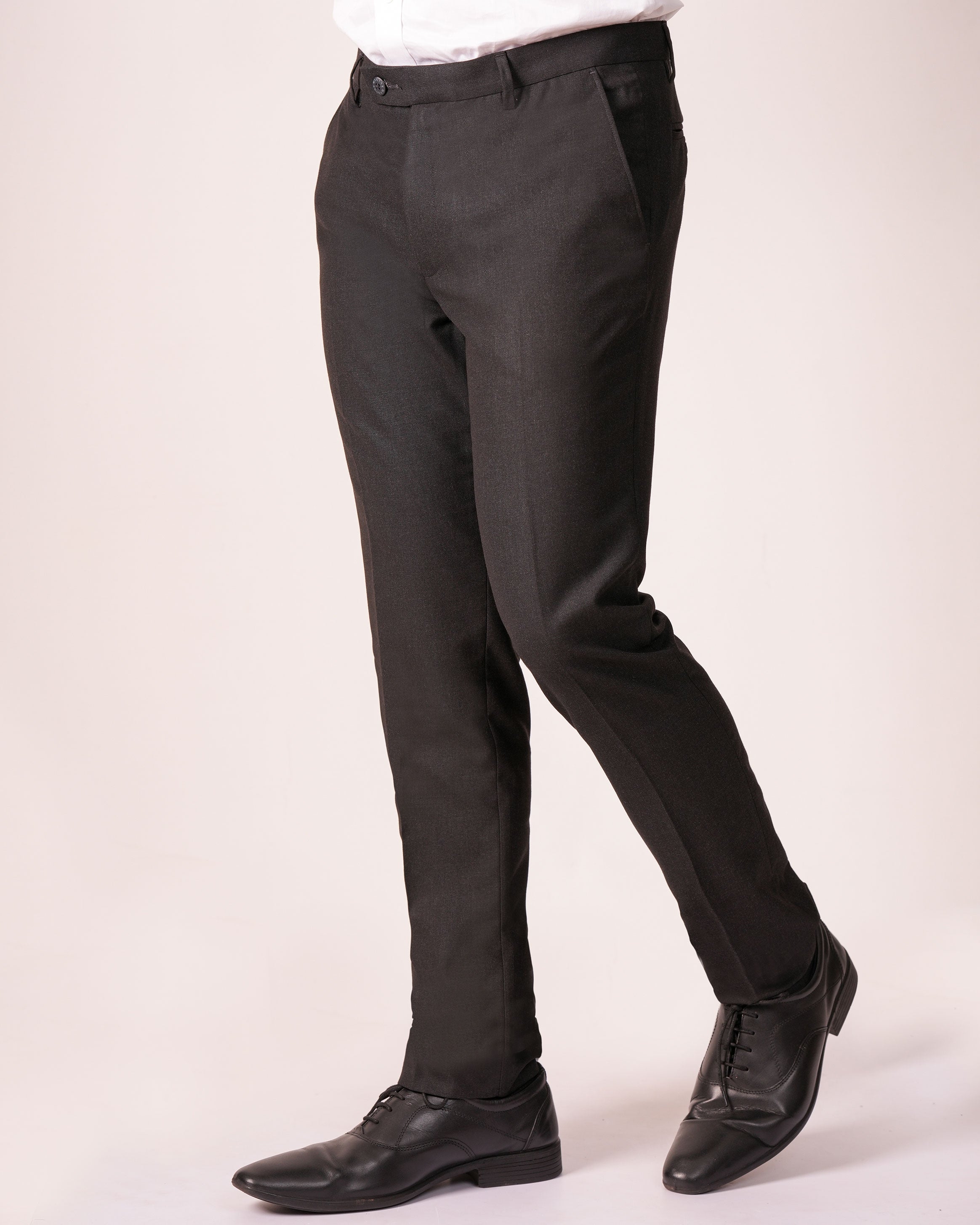 Mansak Trouser Plain Slim Fit-Seal Brown