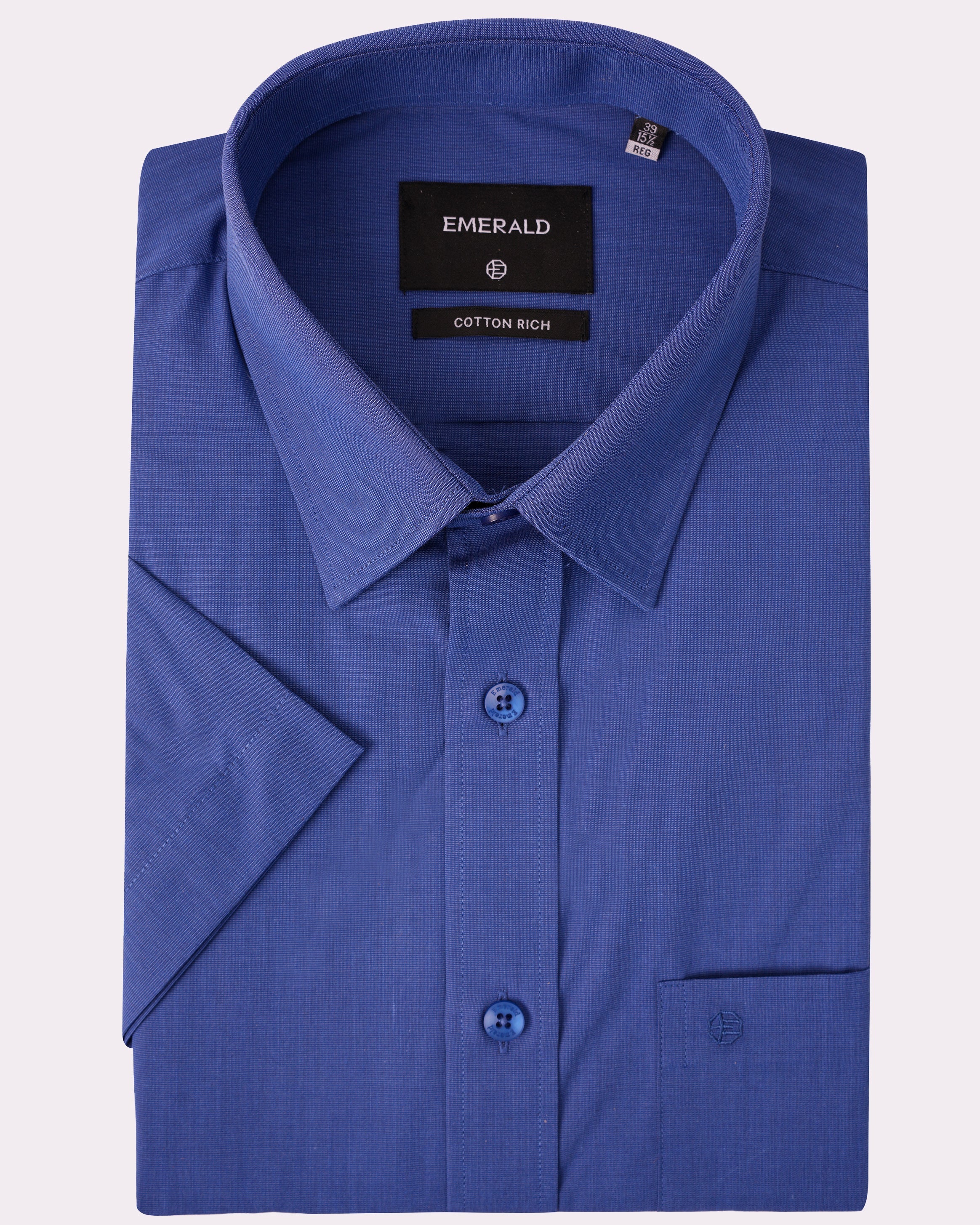 Emerald Formal Fil A Fil Regular Fit-Dazzling Blue