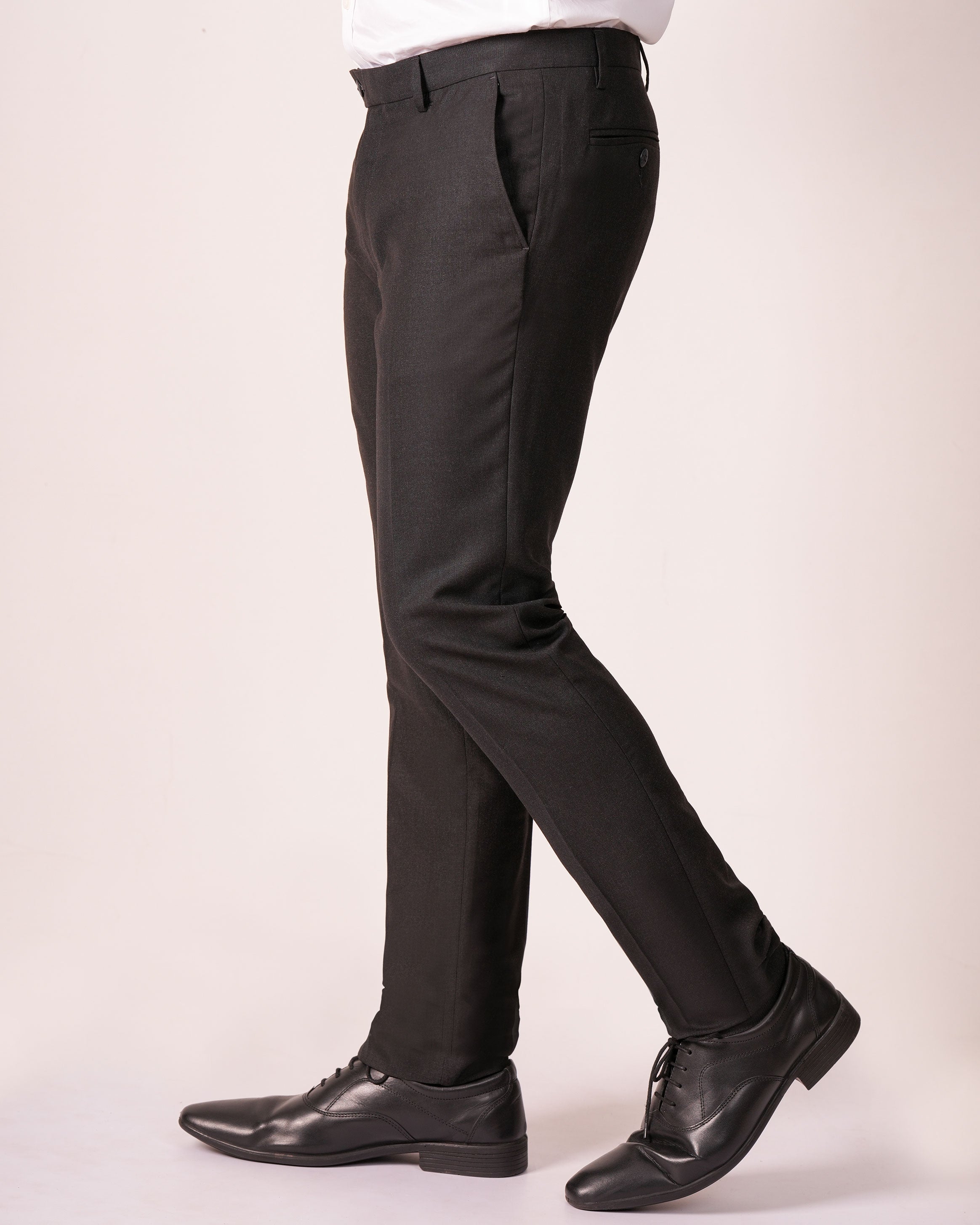 Mansak Trouser Plain Slim Fit-Seal Brown