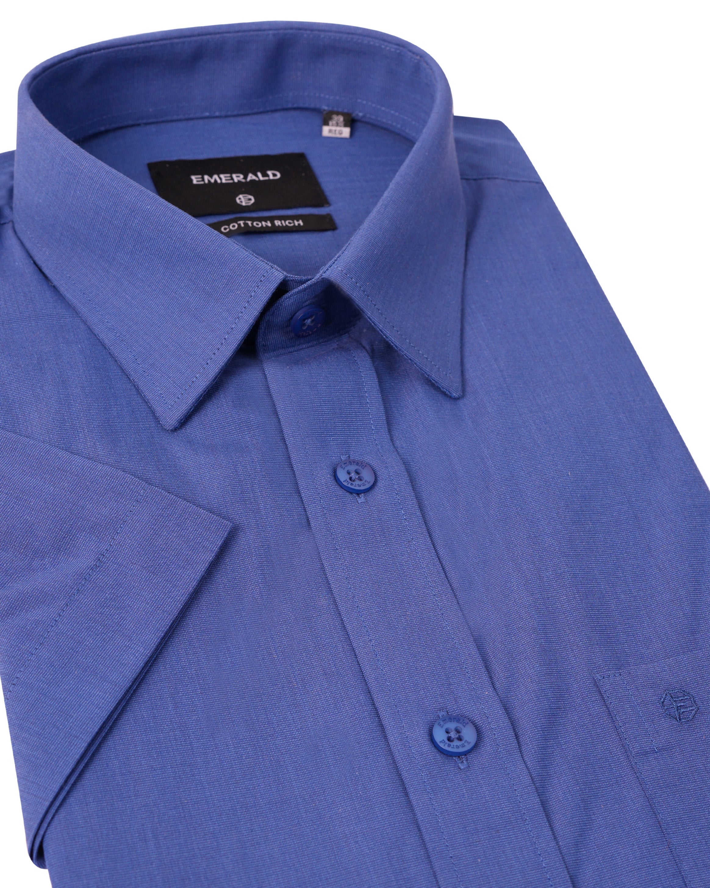 Emerald Formal Fil A Fil Regular Fit-Dazzling Blue