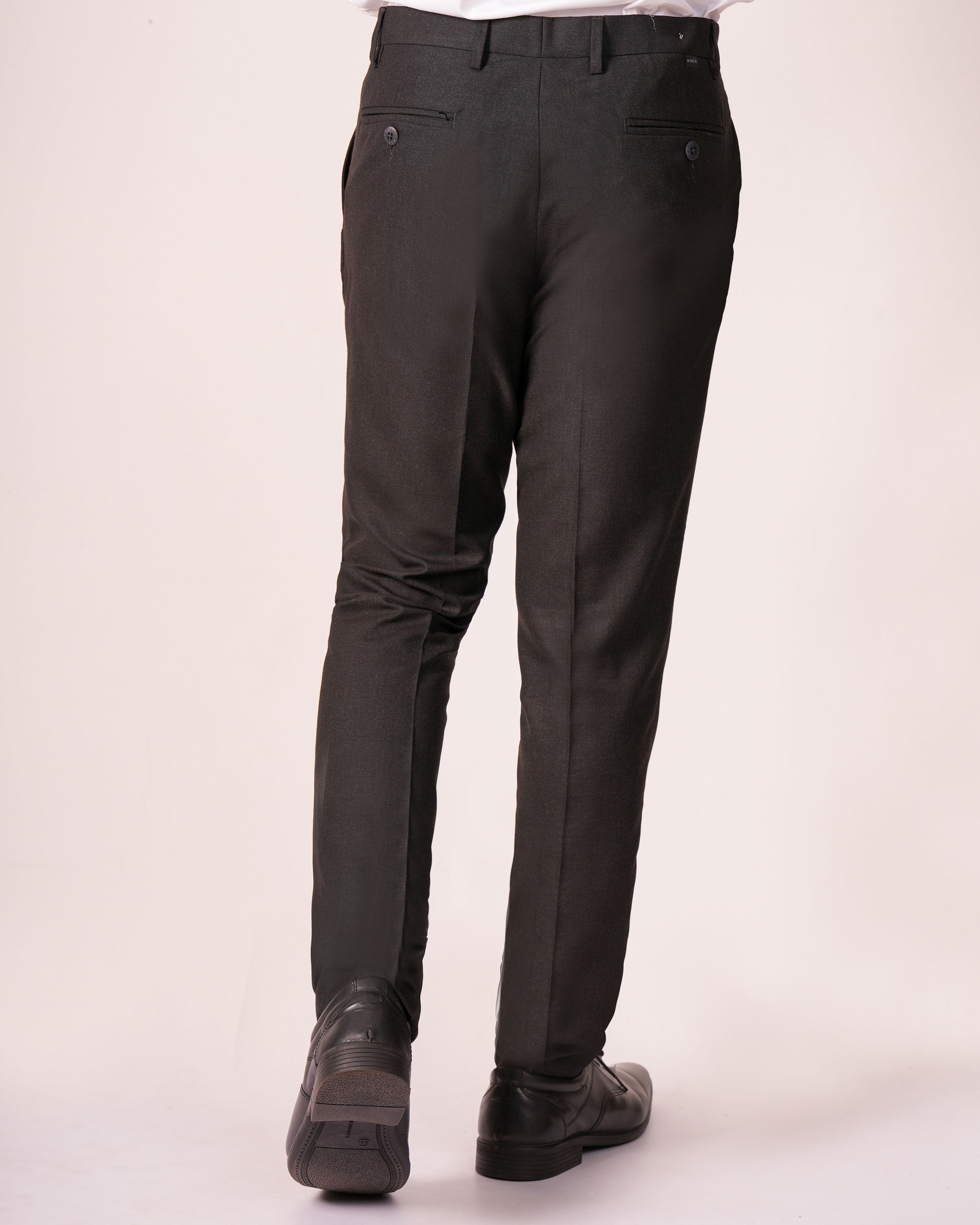 Mansak Trouser Plain Slim Fit-Seal Brown