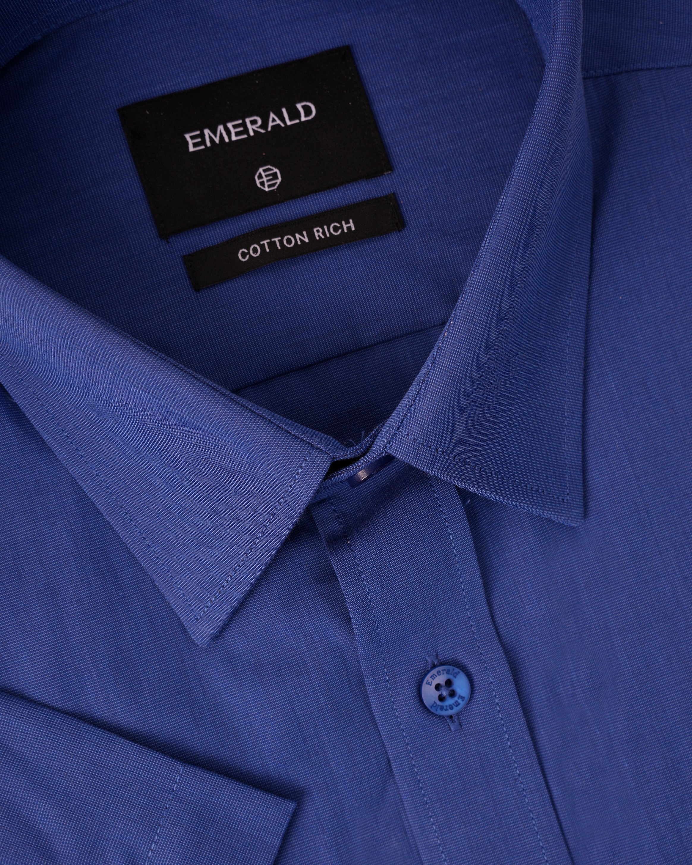 Emerald Formal Fil A Fil Regular Fit-Dazzling Blue